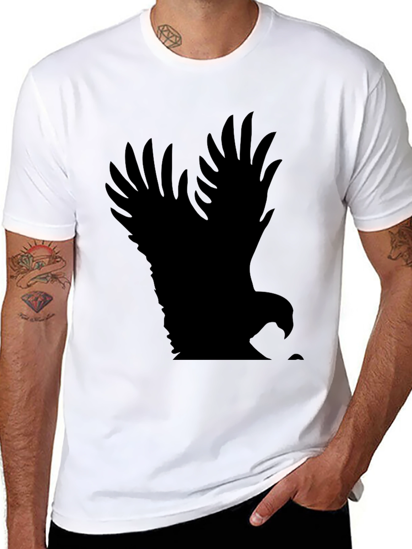 Mens Black Eagle Graphic Tee