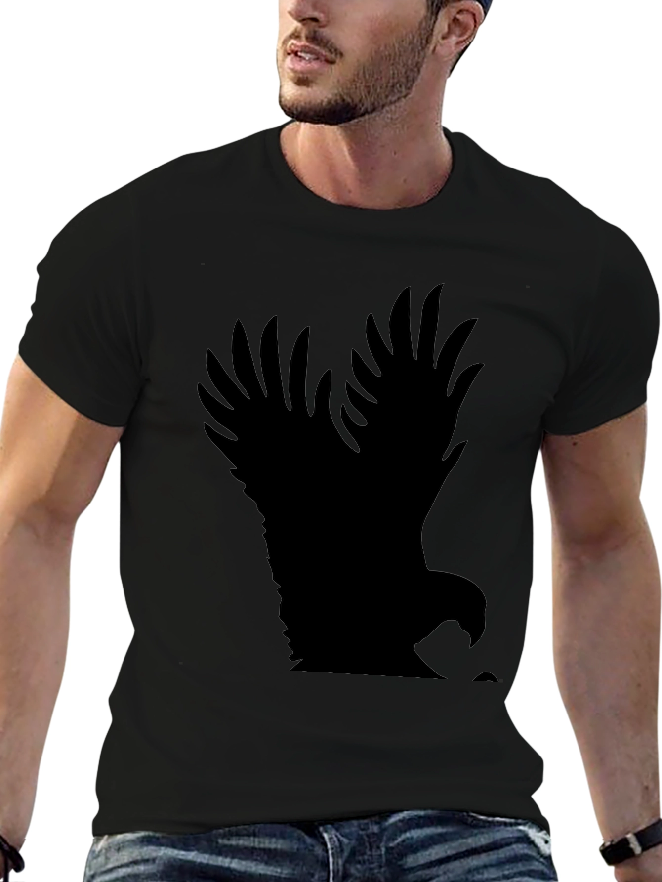 Mens Black Eagle Graphic Tee