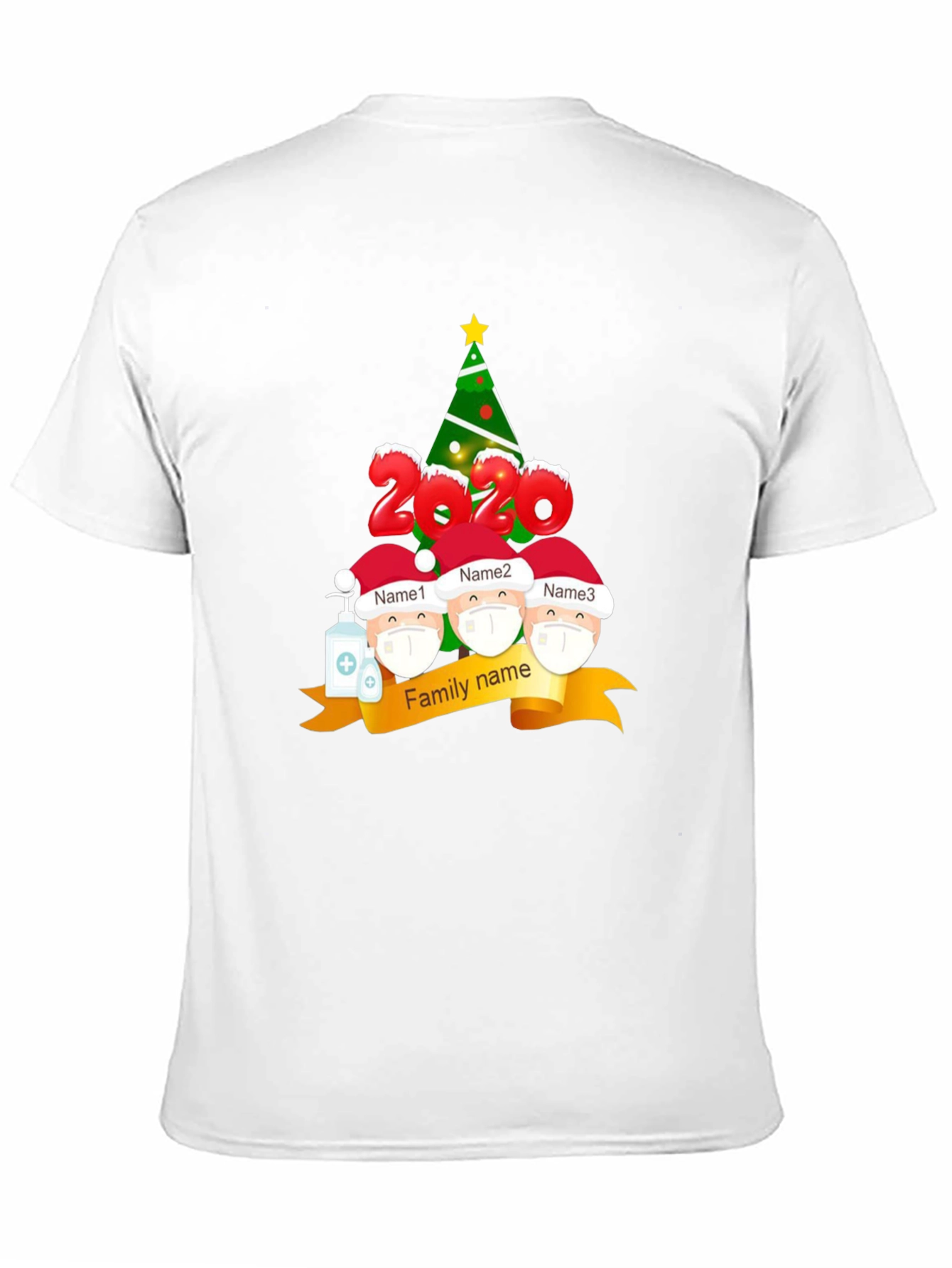 2020 Family Christmas T-Shirt Masked Characters