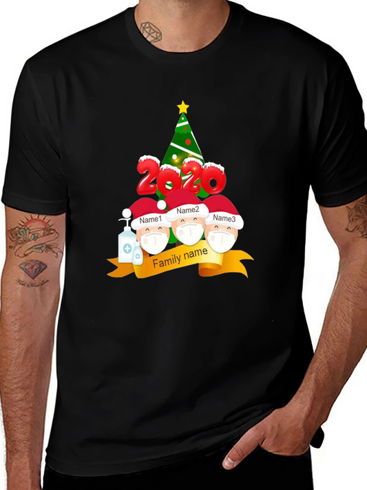 2020 Family Christmas T-Shirt Masked Characters