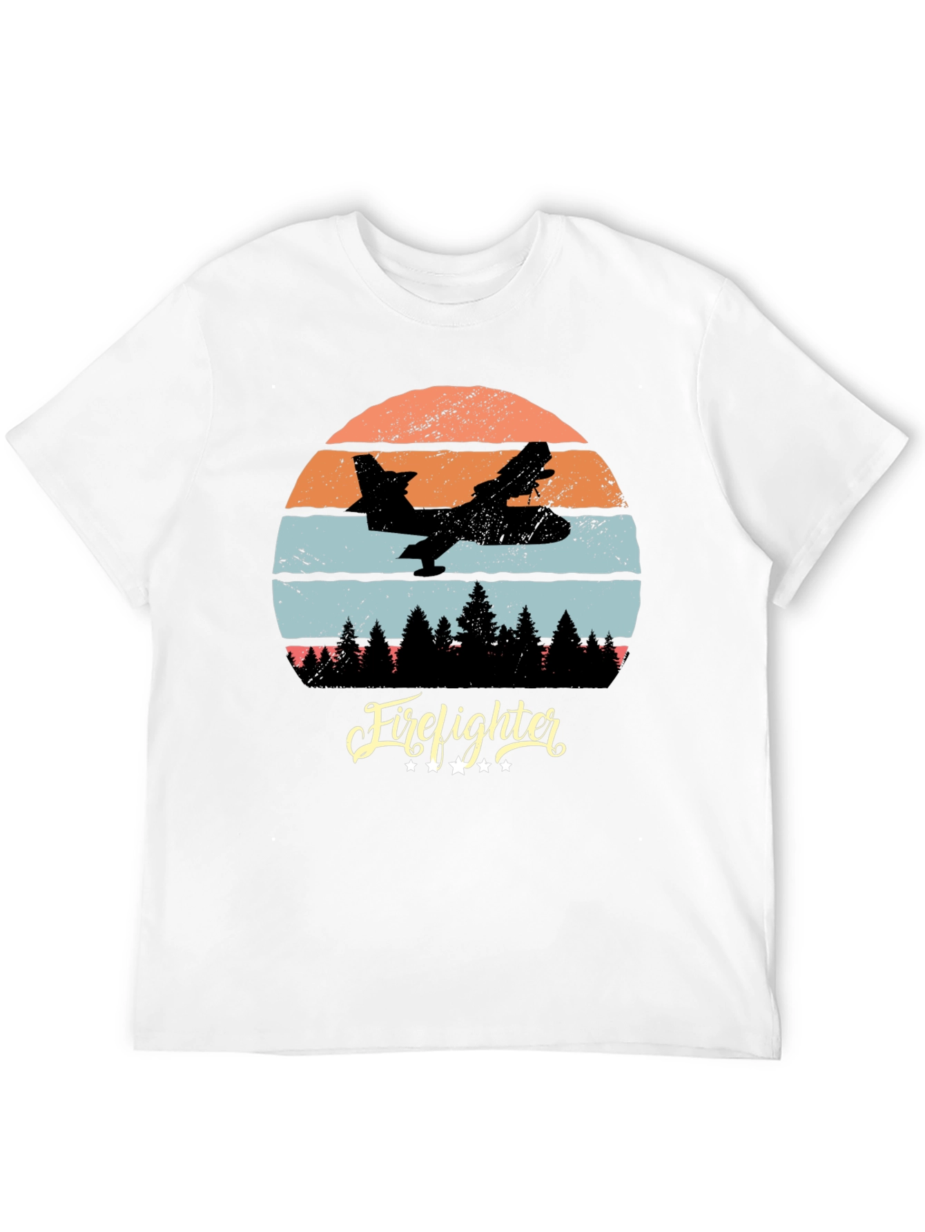 Firefighter Plane Retro T-Shirt