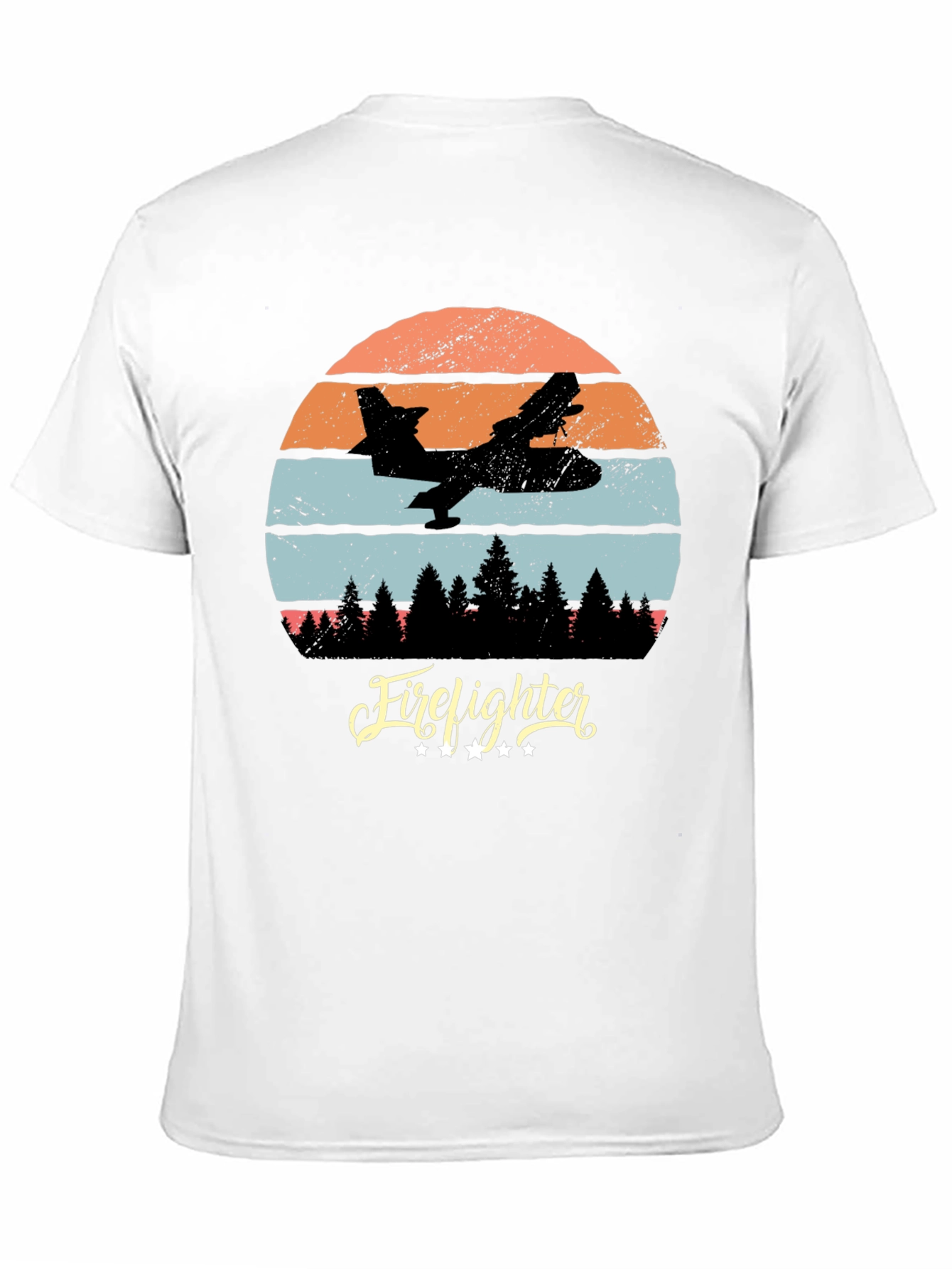 Firefighter Plane Retro T-Shirt