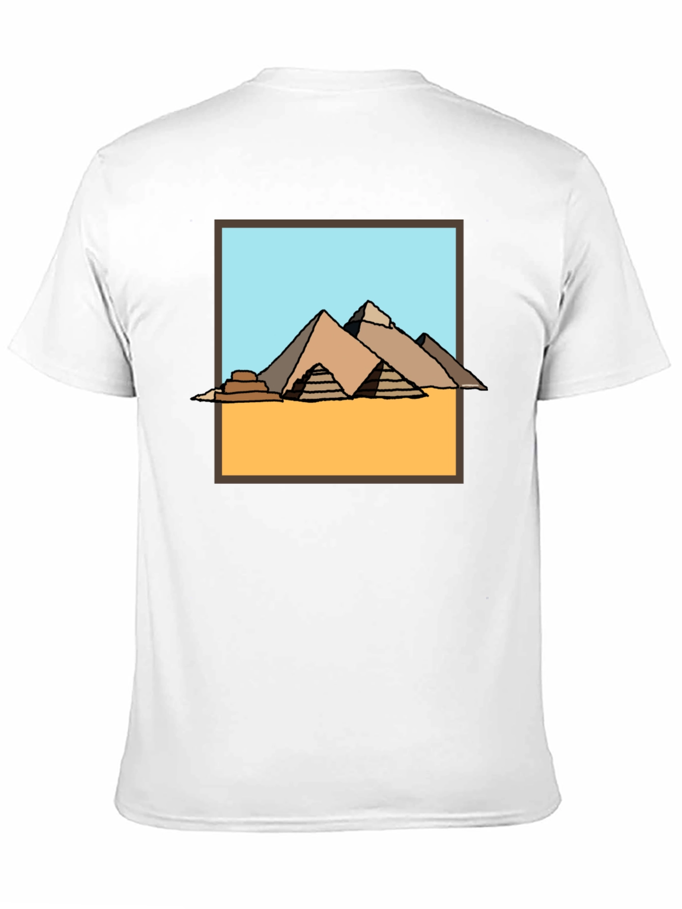 Egyptian Pyramid Graphic Tee - Black Cotton T-Shirt