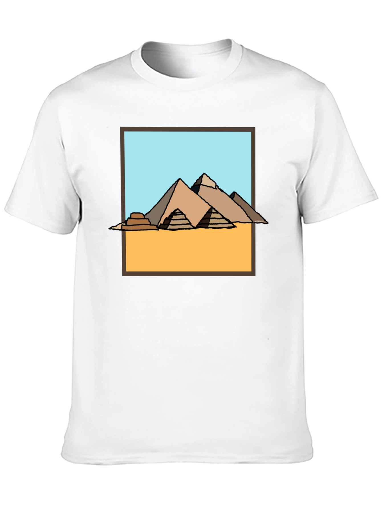 Egyptian Pyramid Graphic Tee - Black Cotton T-Shirt