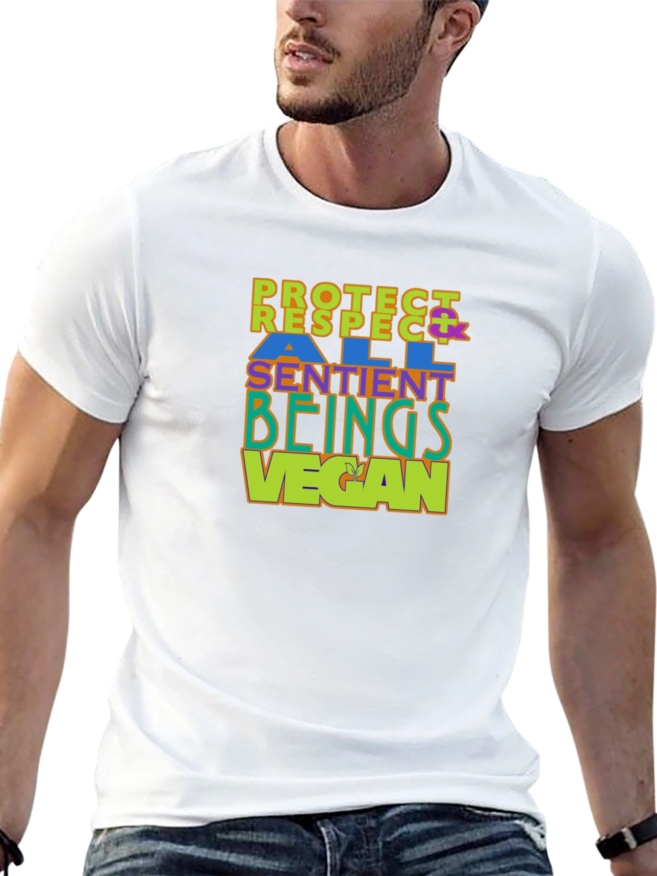 Vegan T-Shirt - Protect Respect All Sentient Beings