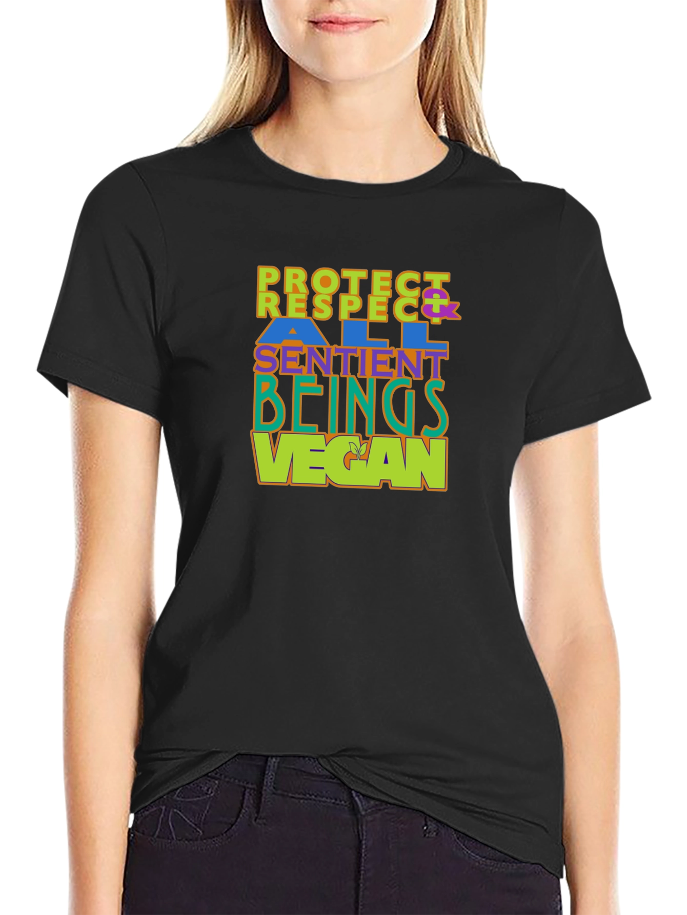 Vegan T-Shirt - Protect Respect All Sentient Beings