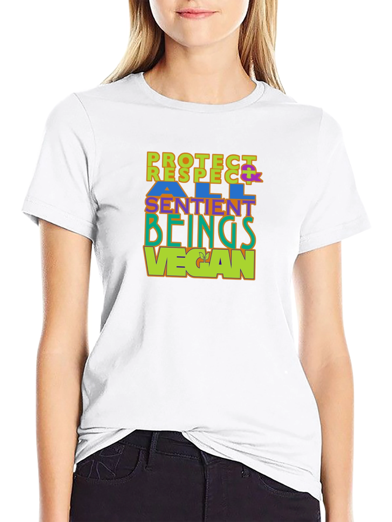 Vegan T-Shirt - Protect Respect All Sentient Beings
