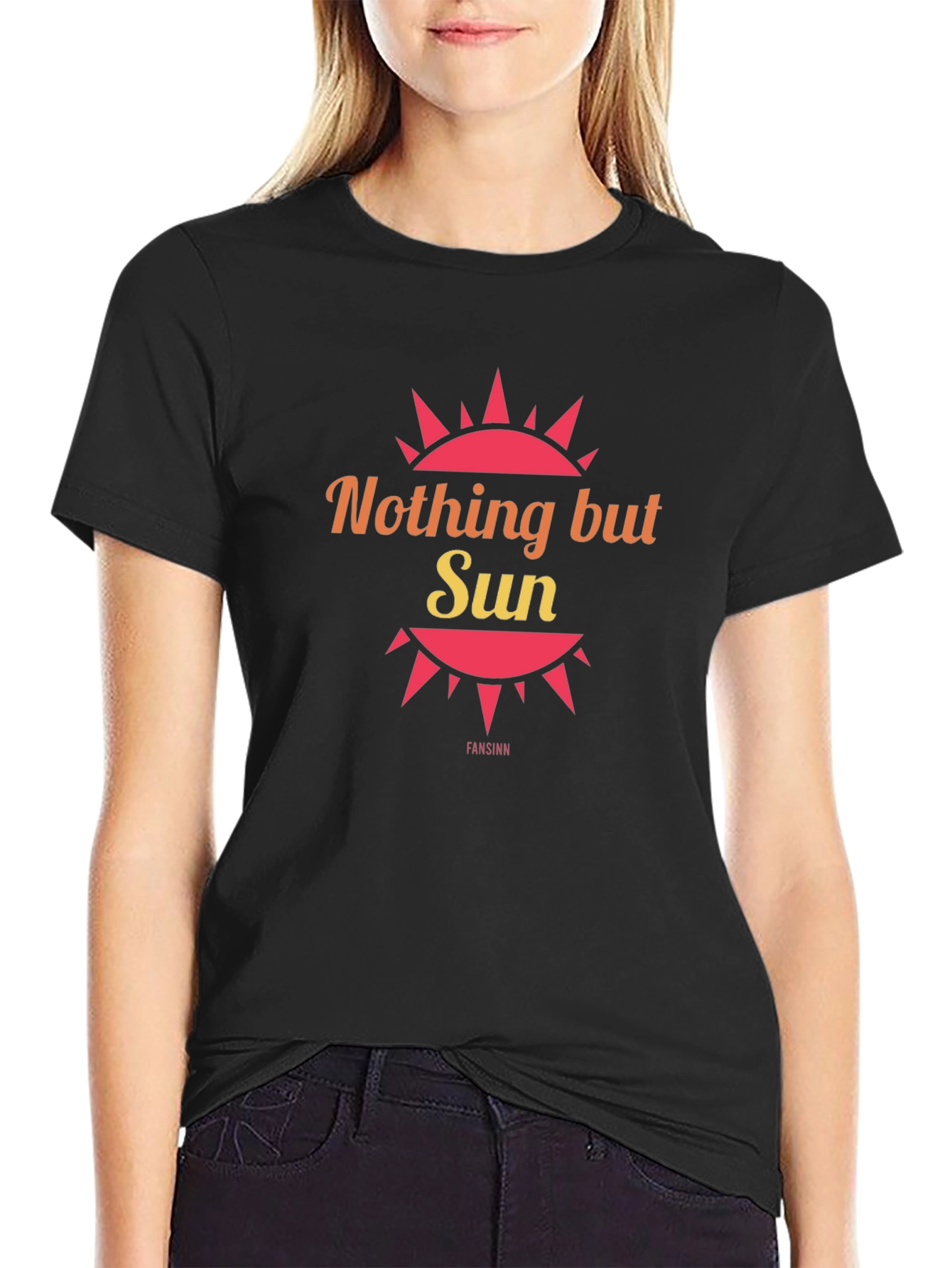 Nothing But Sun Graphic Tee - Black Cotton T-Shirt