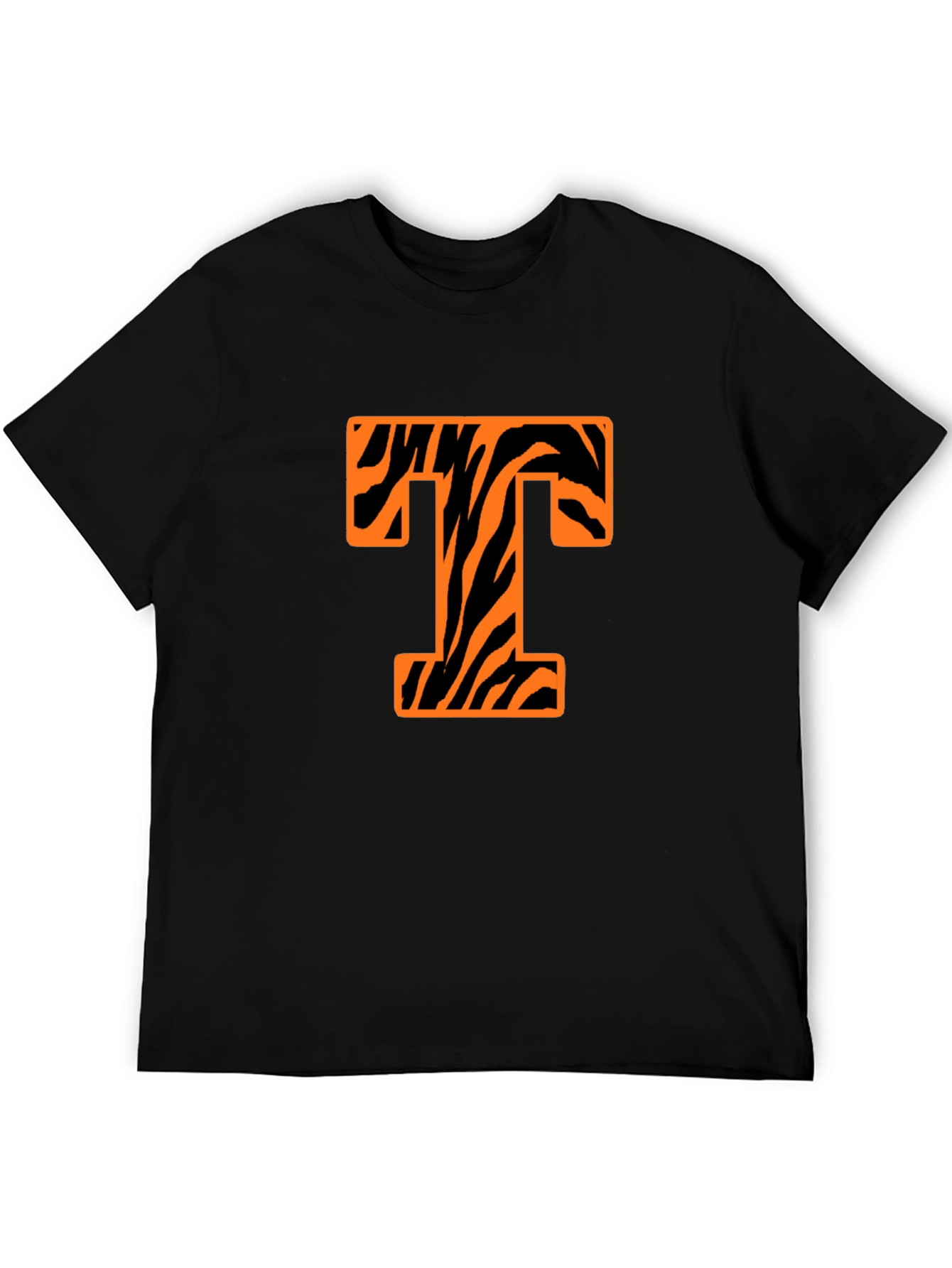 Bold T Tiger Stripe Graphic Tee - Black