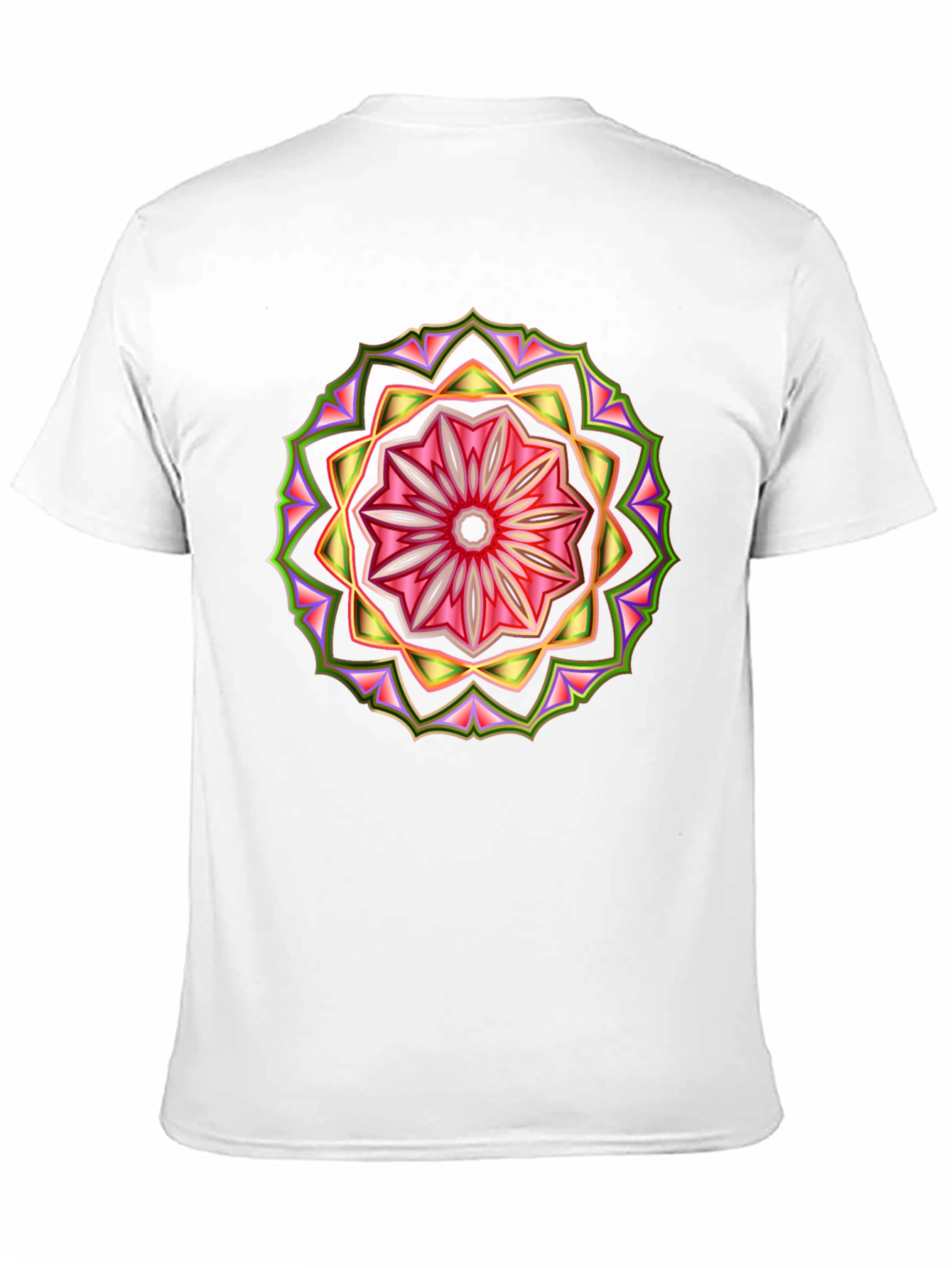 Geometric Mandala Print Black T-Shirt