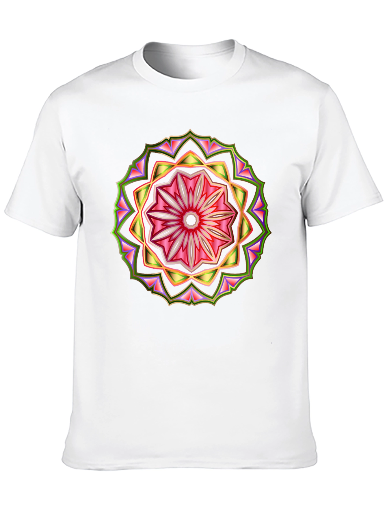 Geometric Mandala Print Black T-Shirt