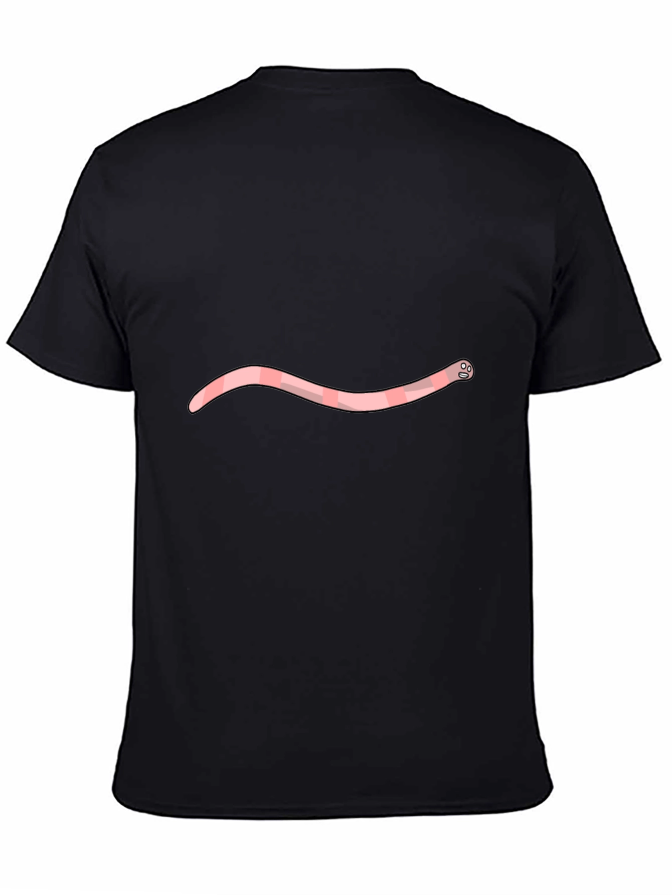 Novelty Earthworm Tee - Black Cotton Blend T-Shirt