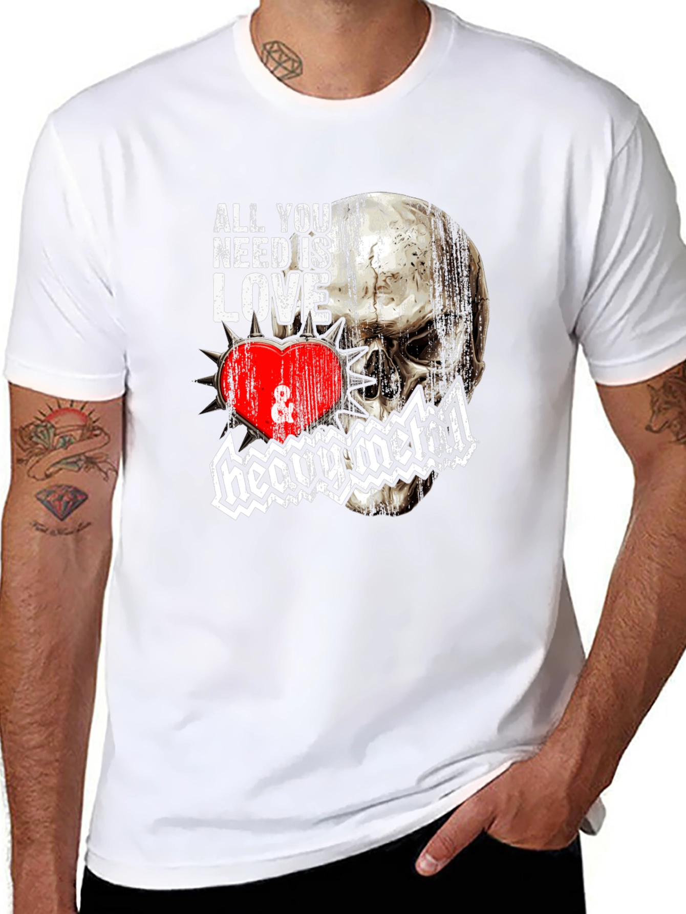 Skull & Metal Graphic T-Shirt - Rocker Style