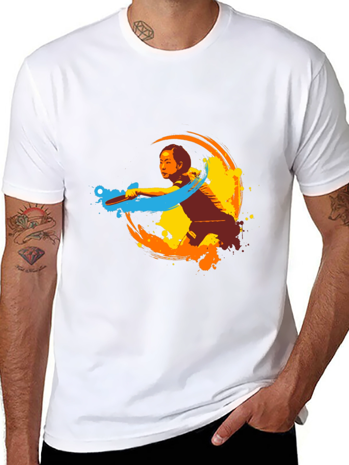 Table Tennis Player Graphic Tee - Black