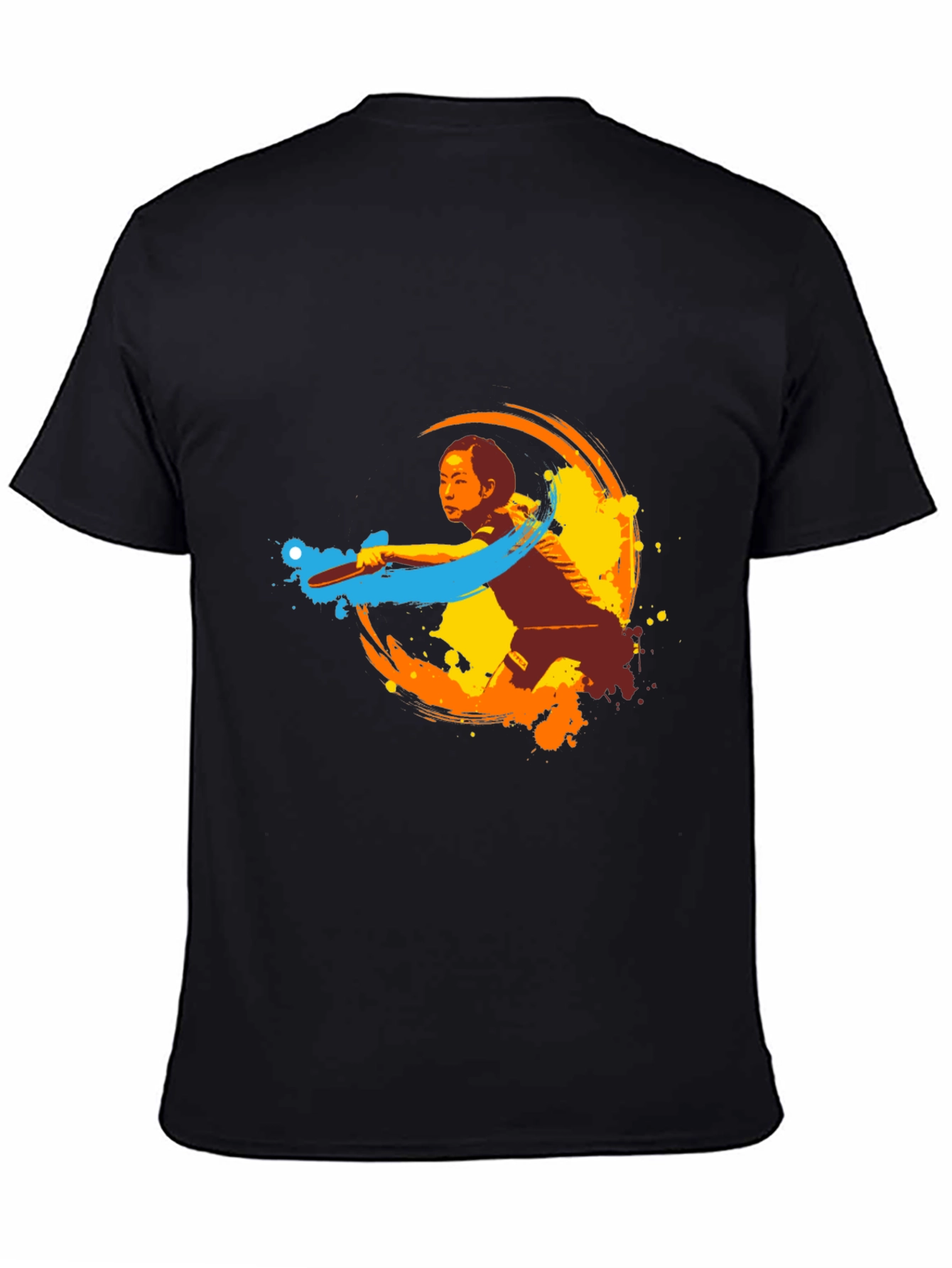 Table Tennis Player Graphic Tee - Black