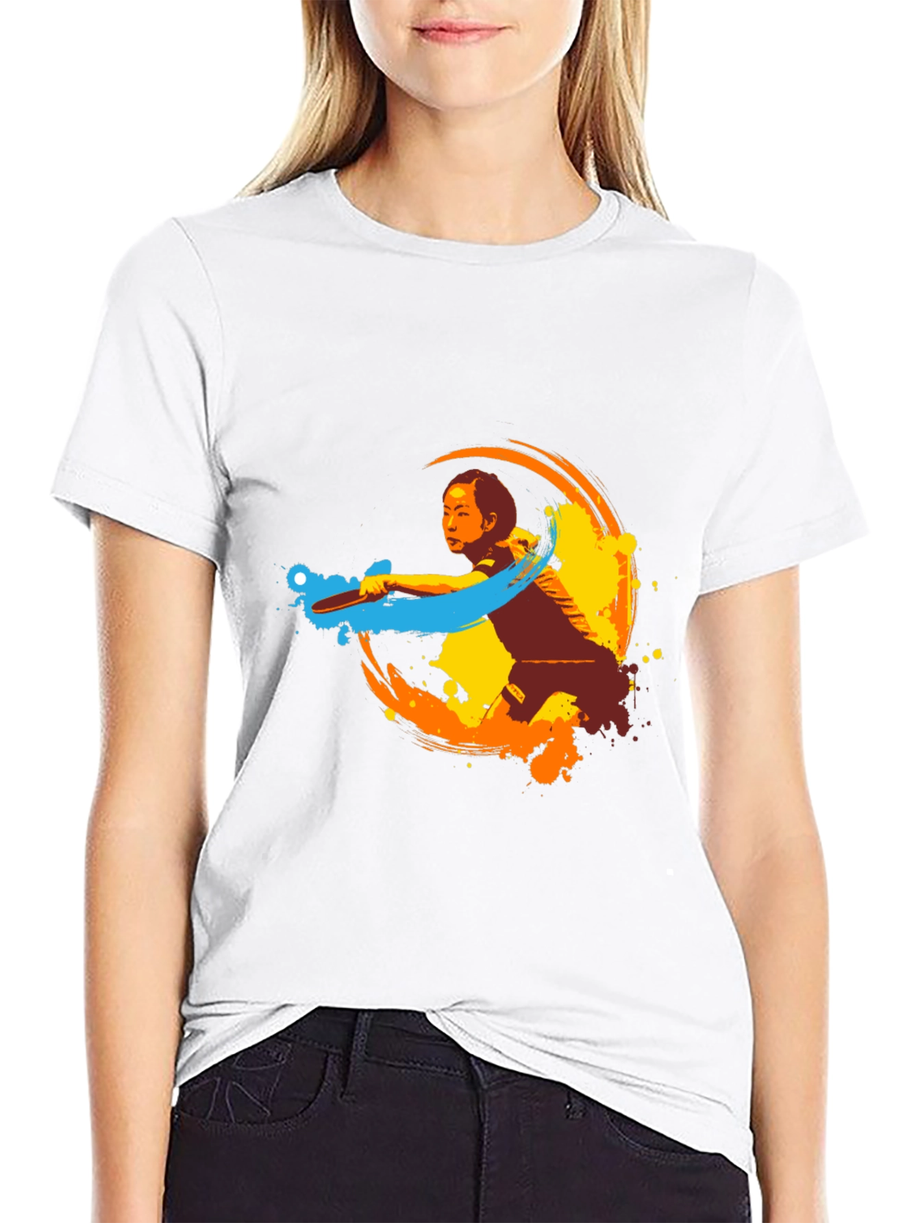 Table Tennis Player Graphic Tee - Black