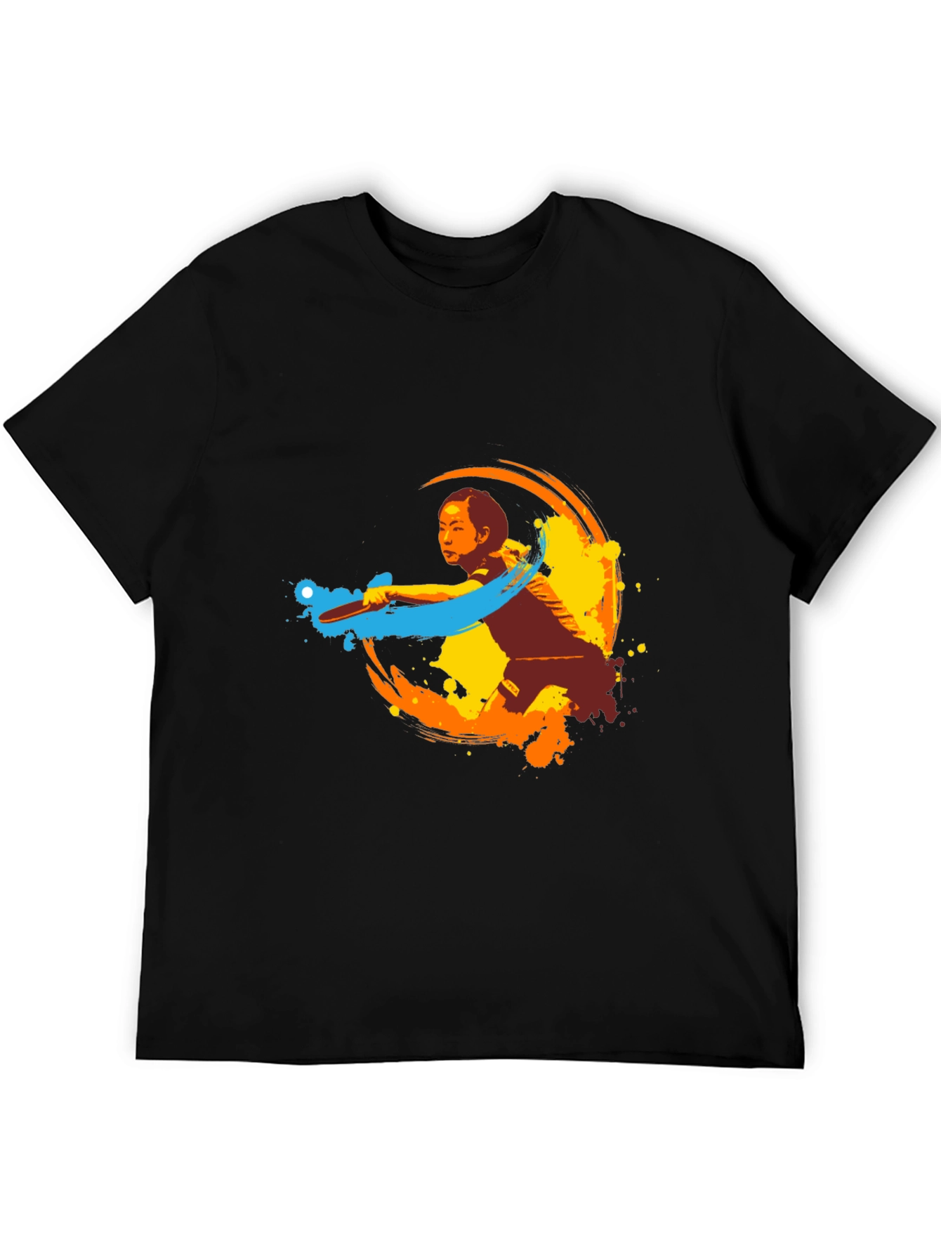 Table Tennis Player Graphic Tee - Black