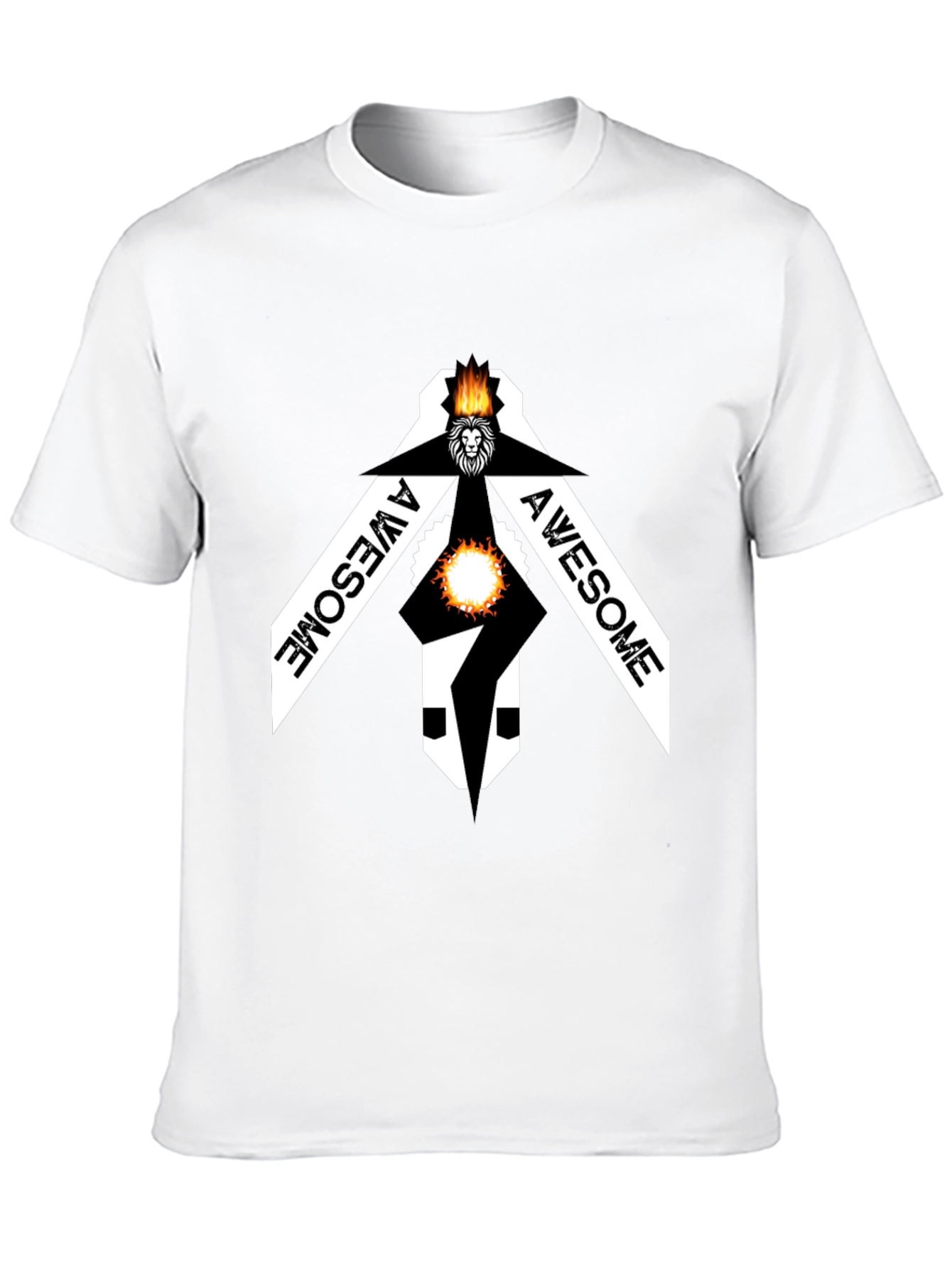 Awesome Lion Graphic Black Tee Shirt