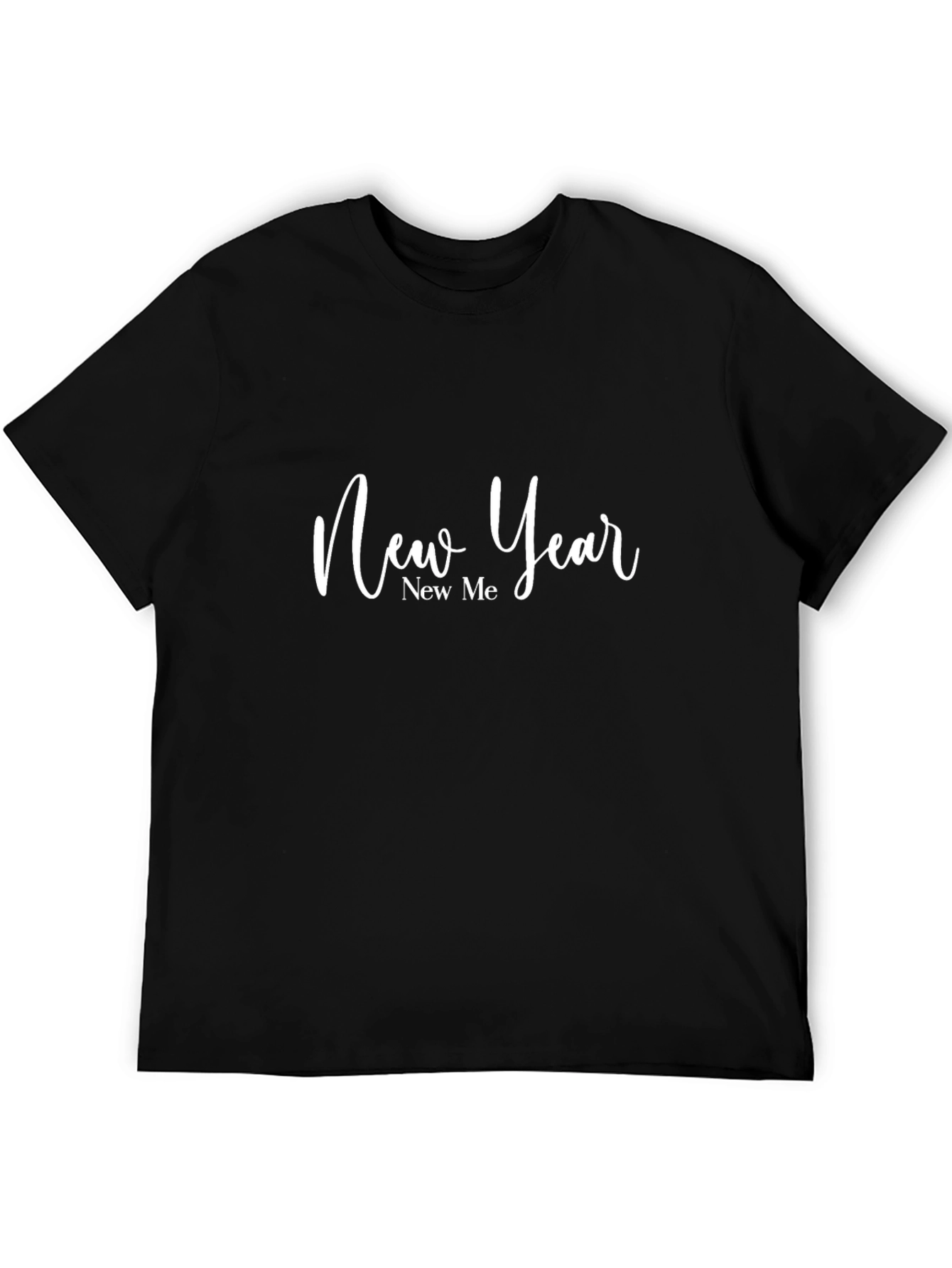 New Year New Me Black Graphic T-Shirt