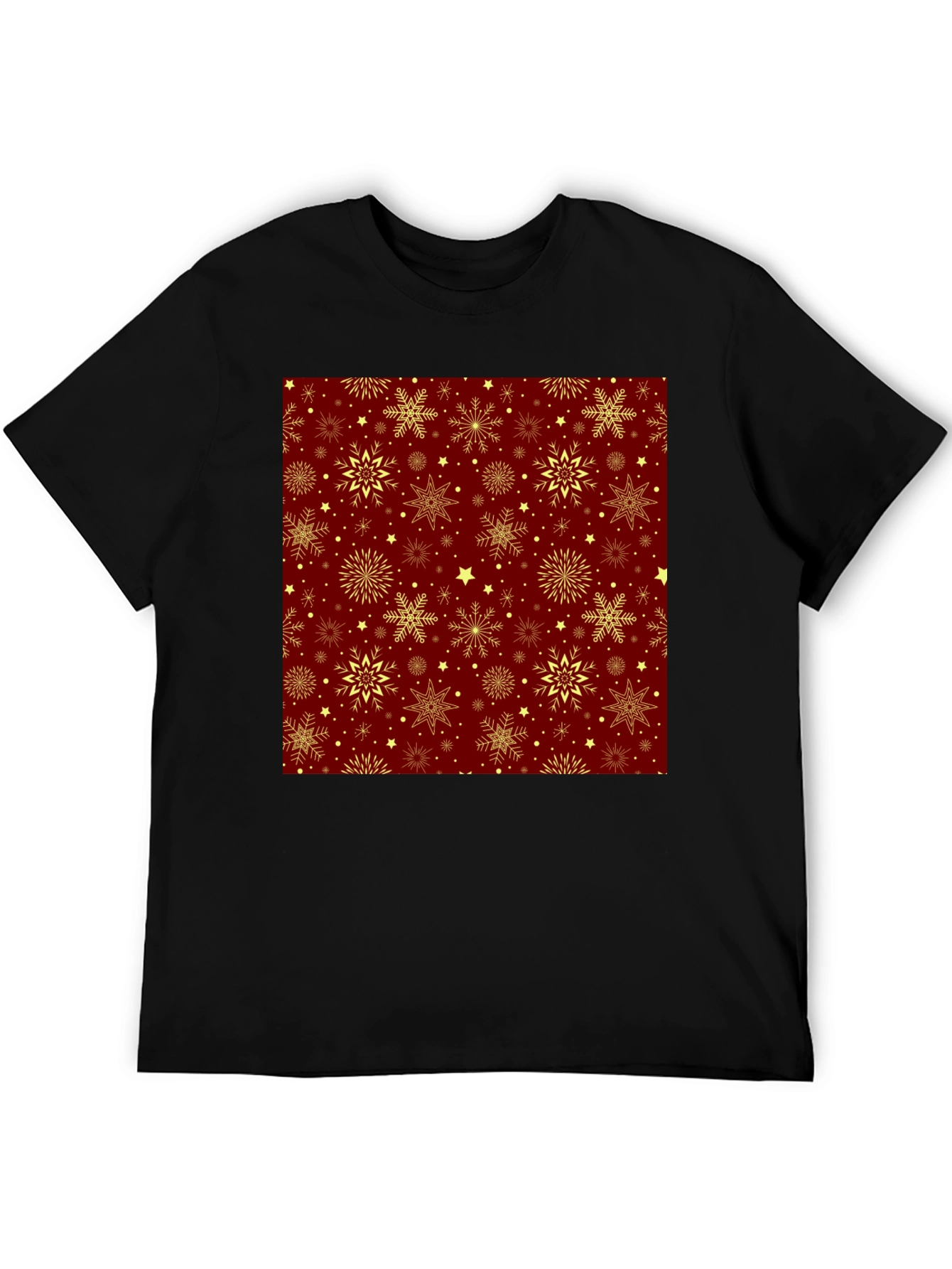 Festive Snowflake Pattern T-Shirt