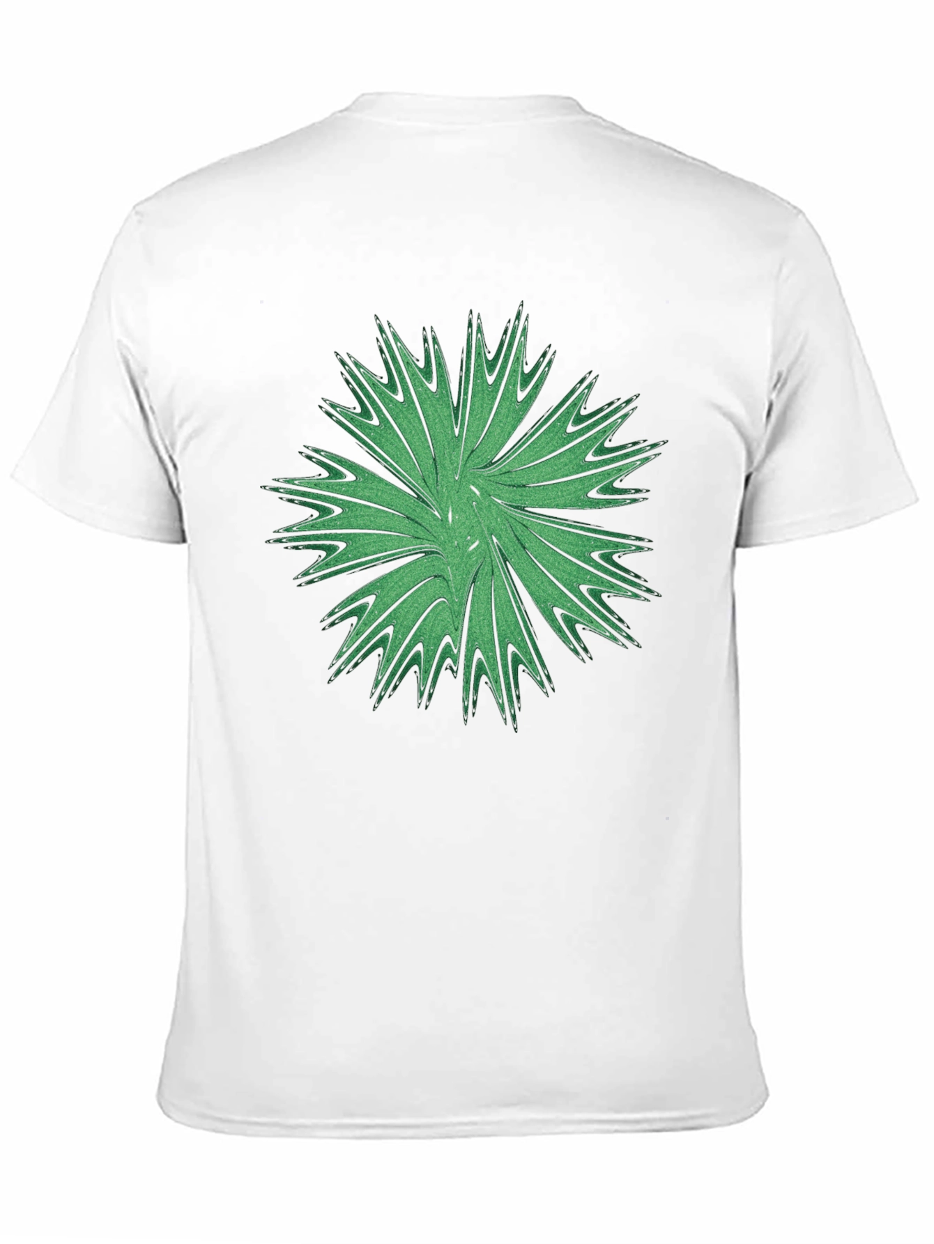 Abstract Green Burst Graphic Tee - Casual Black T-Shirt