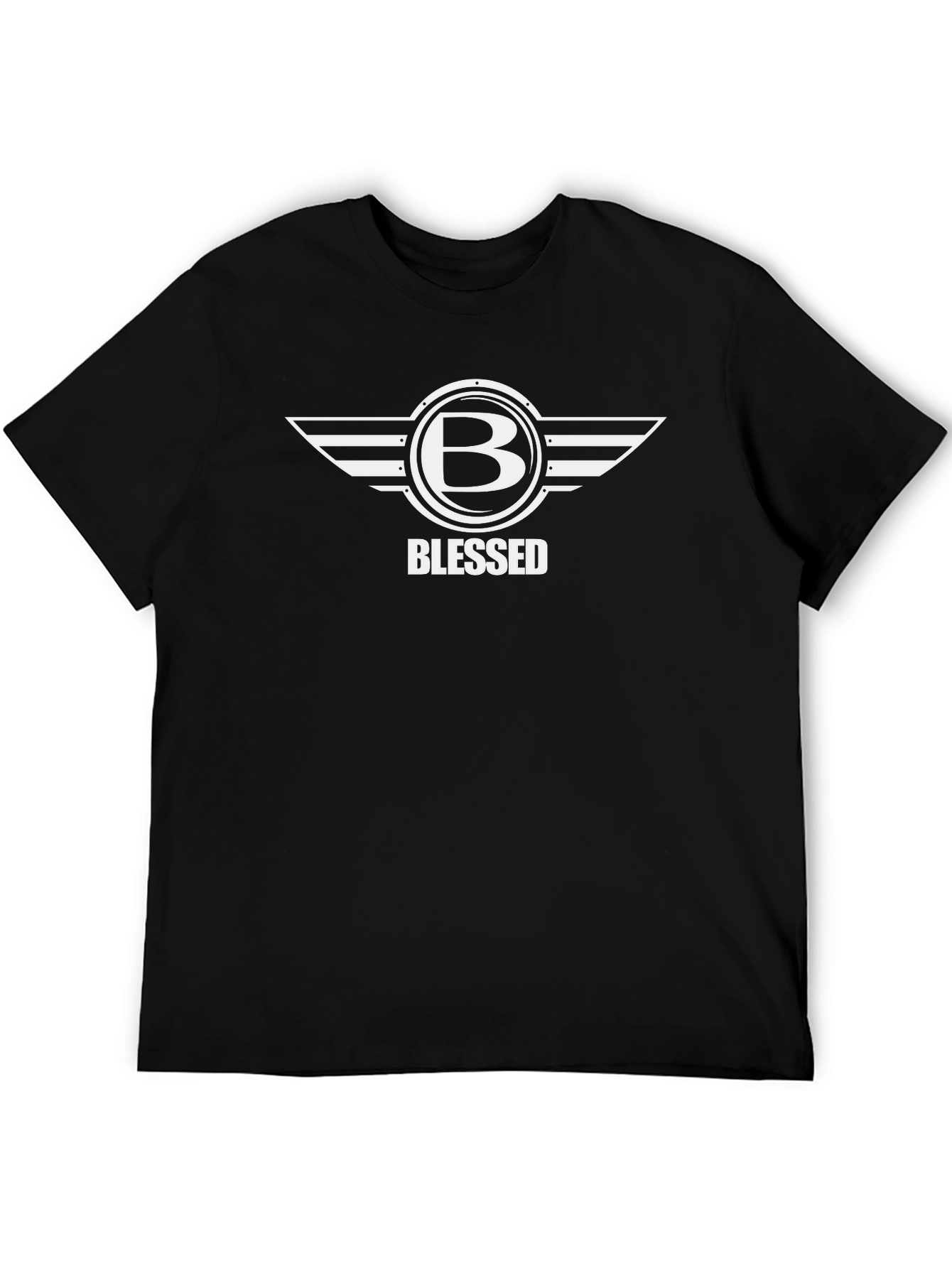 Blessed Graphic Tee - Black Cotton Blend Shirt