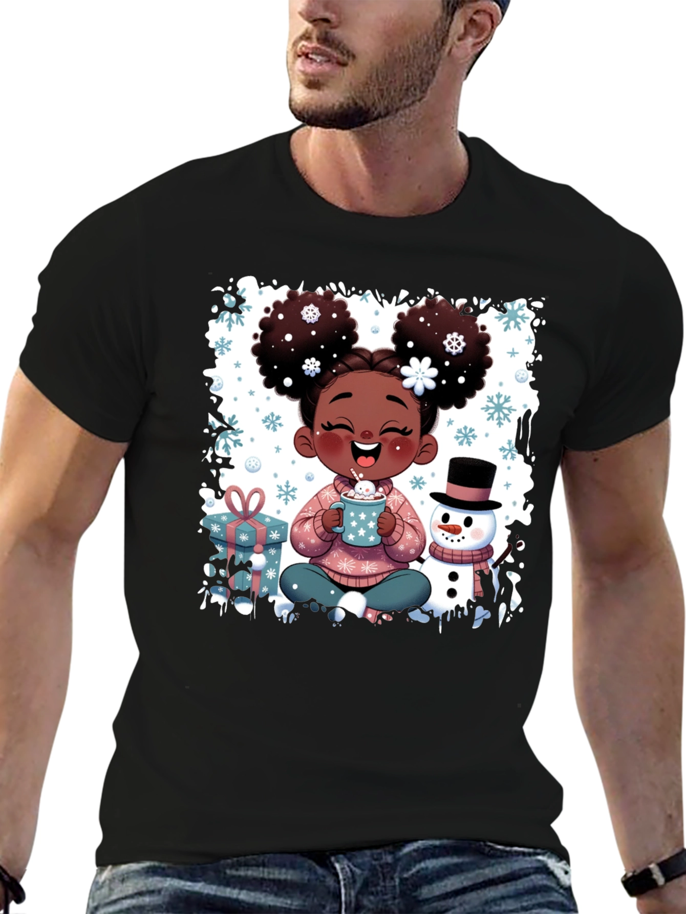 Festive Holiday Girl Graphic Tee