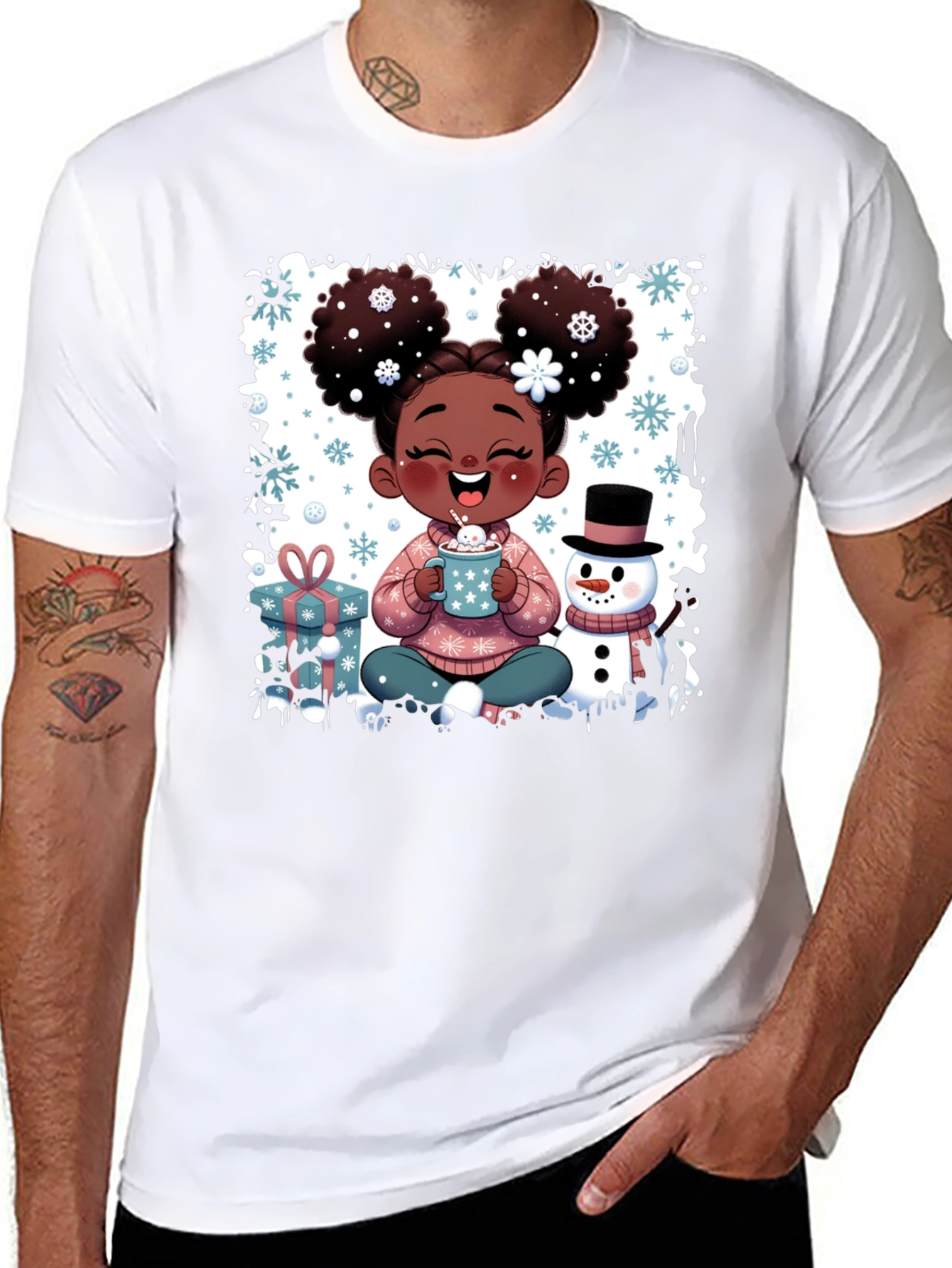 Festive Holiday Girl Graphic Tee
