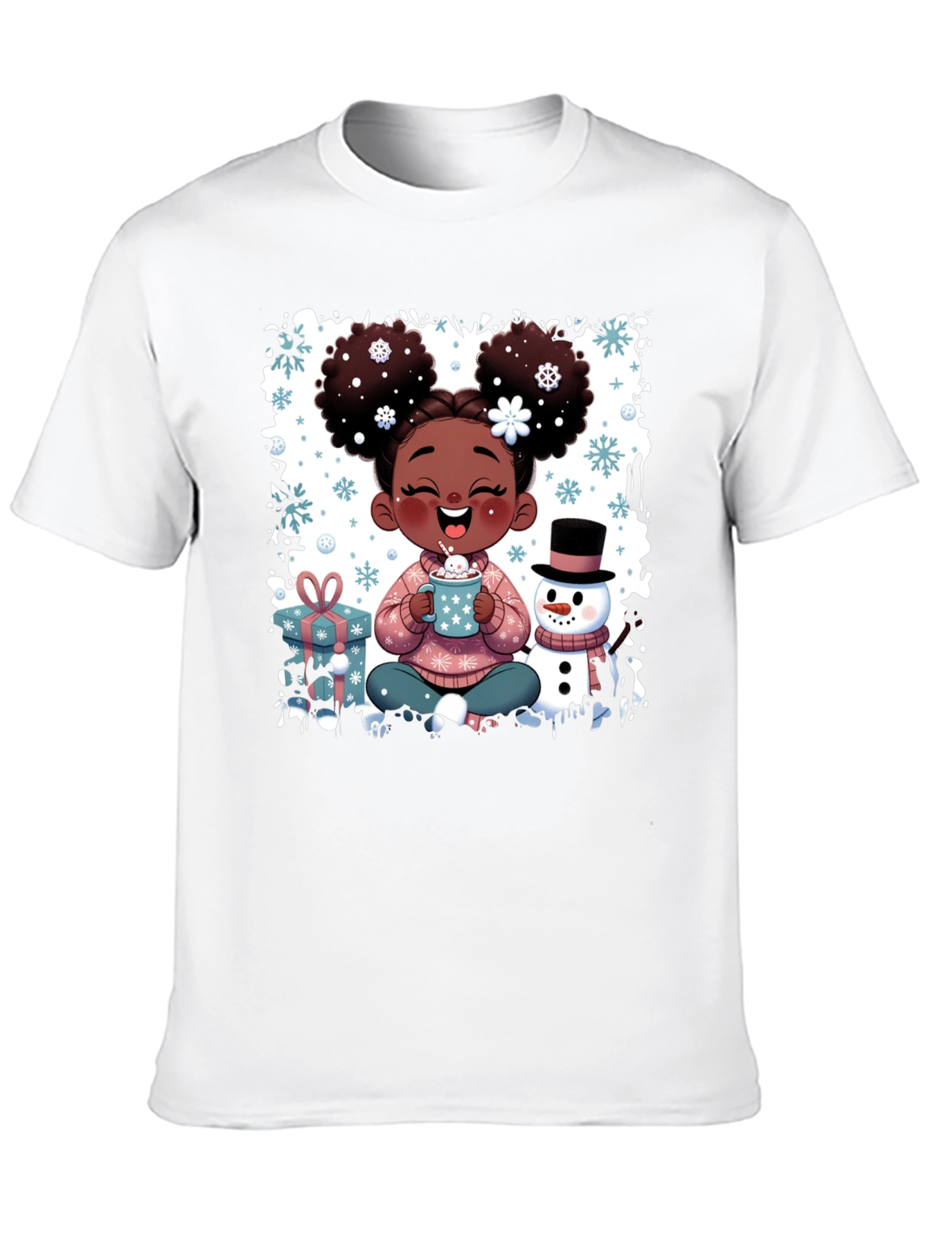 Festive Holiday Girl Graphic Tee