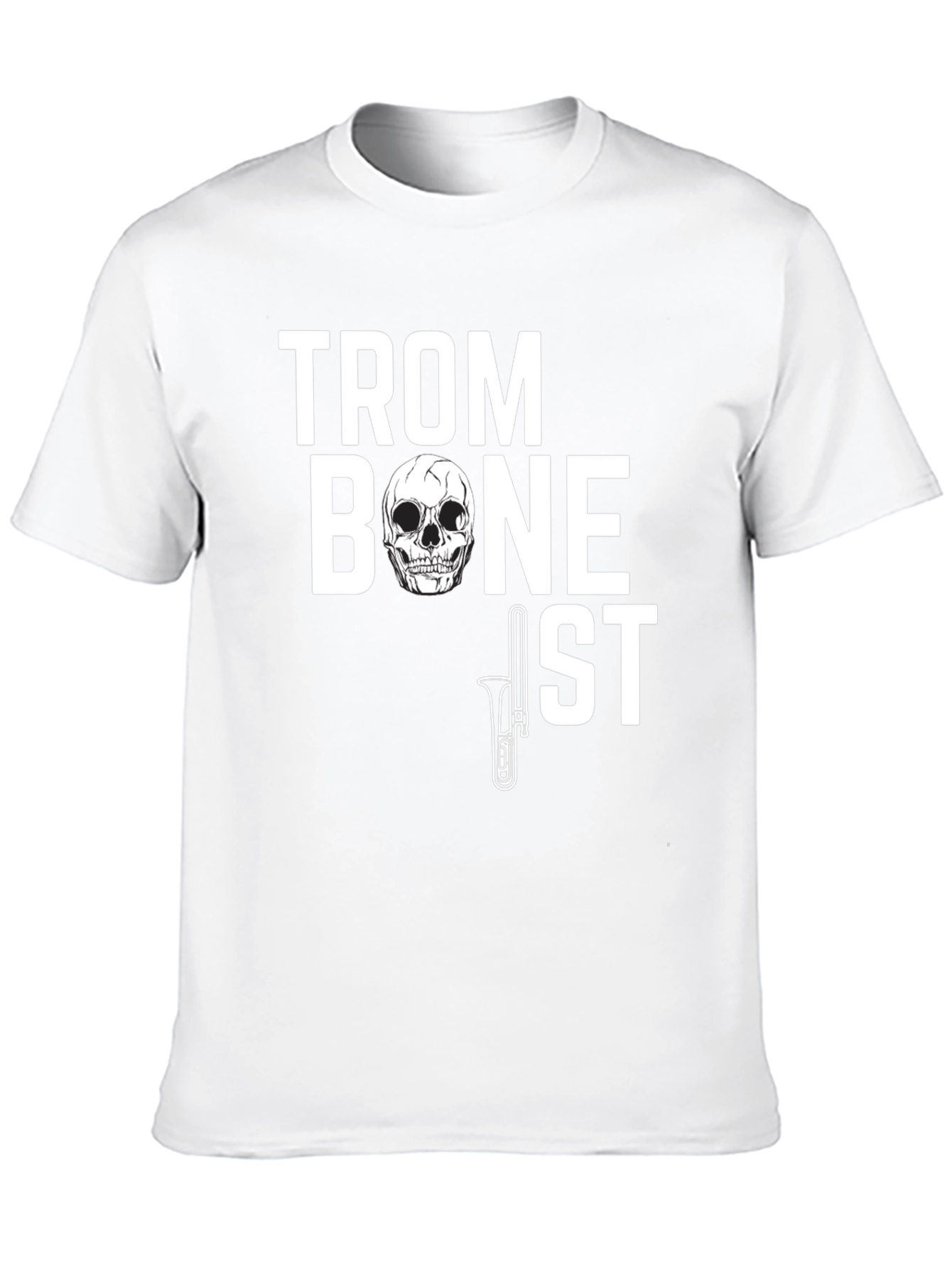 Trombonist Skull Graphic Black T-Shirt