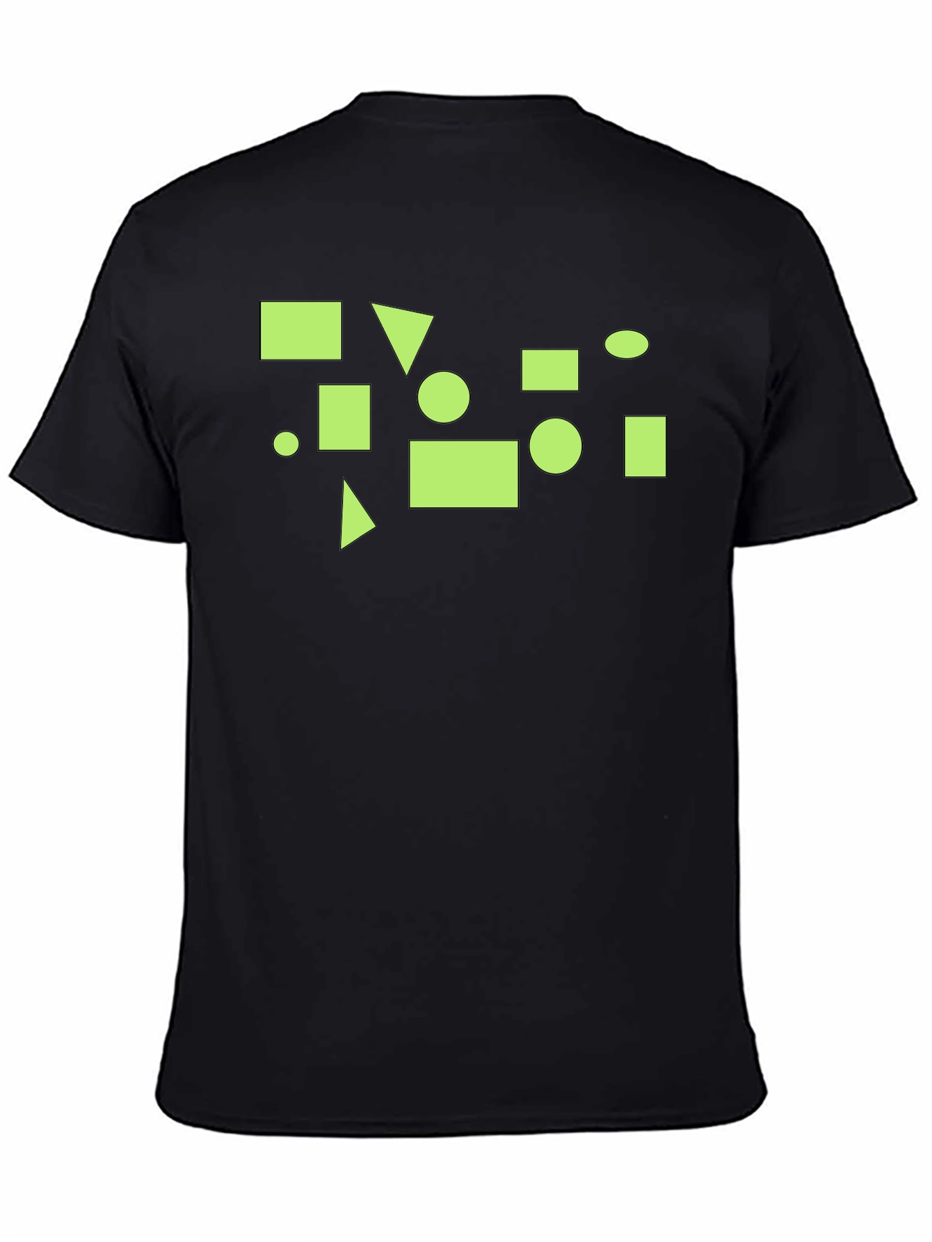 Geometric Graphic Print Black T-Shirt