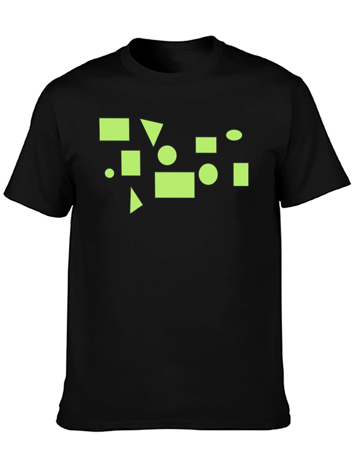Geometric Graphic Print Black T-Shirt