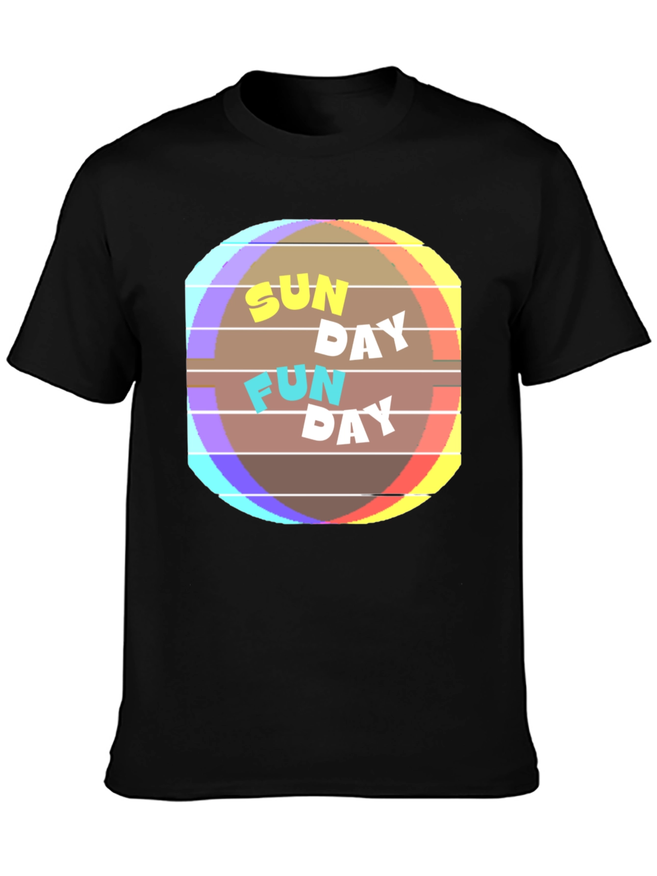 Sunday Fun Day Graphic Tee - Casual Black T-Shirt