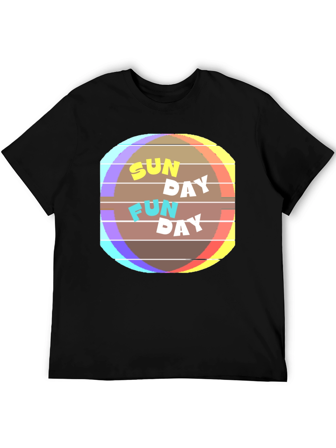 Sunday Fun Day Graphic Tee - Casual Black T-Shirt