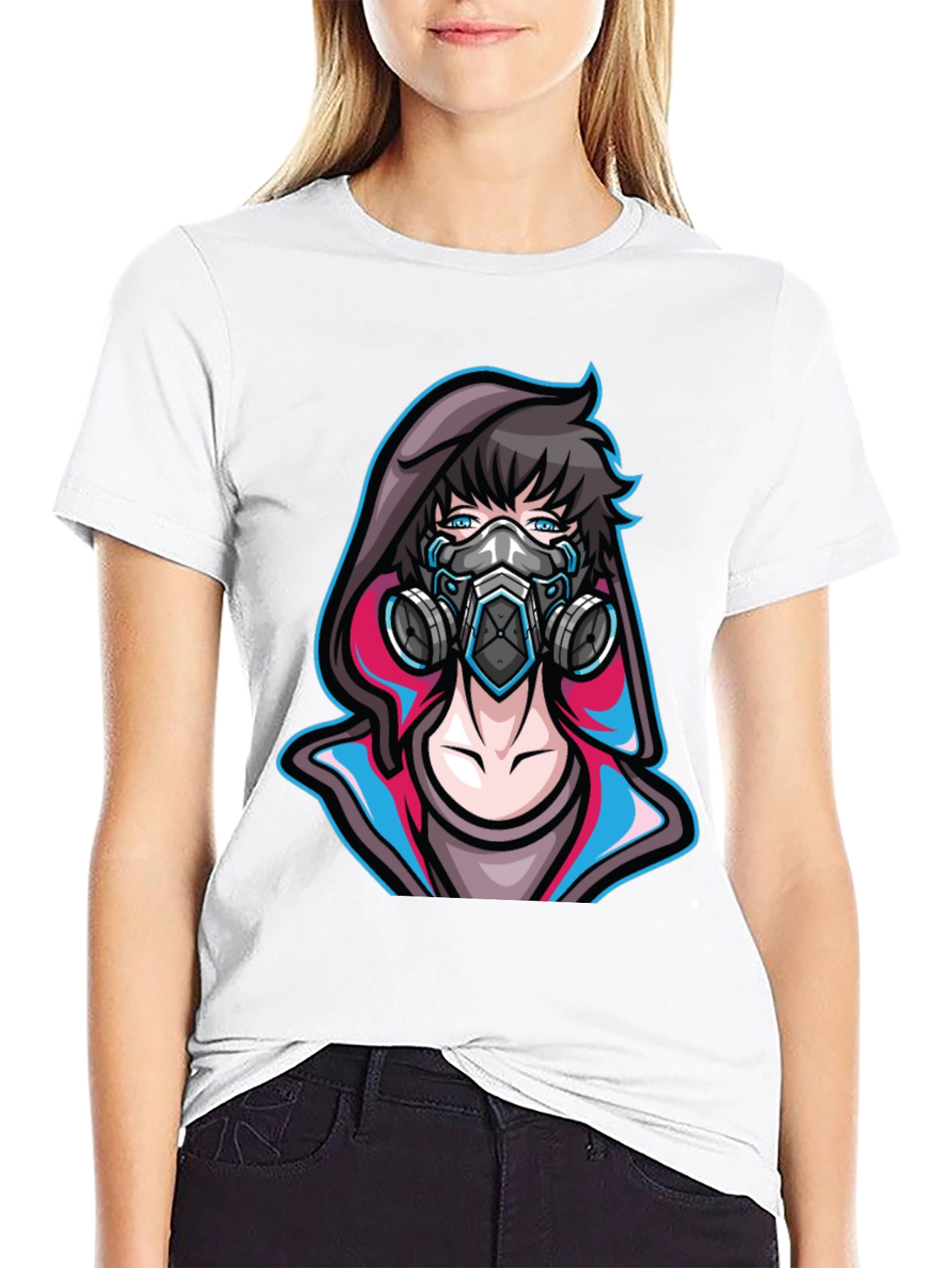 Anime Gas Mask Graphic Tee