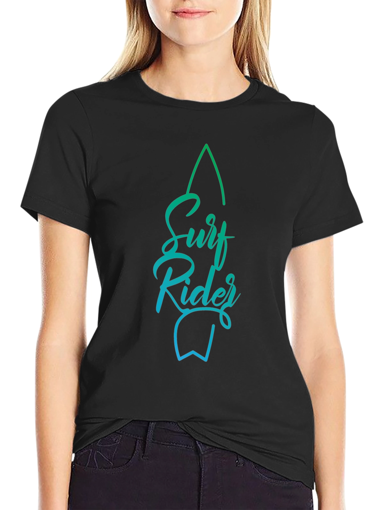Surf Rider Graphic Tee - Stylish Black T-Shirt
