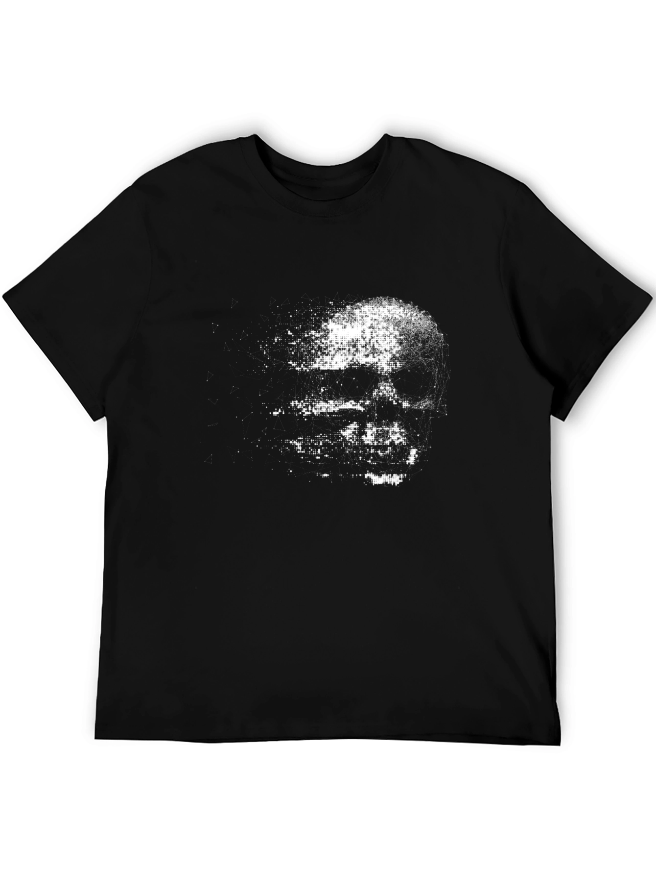 Pixelated Skull Graphic Black T-Shirt