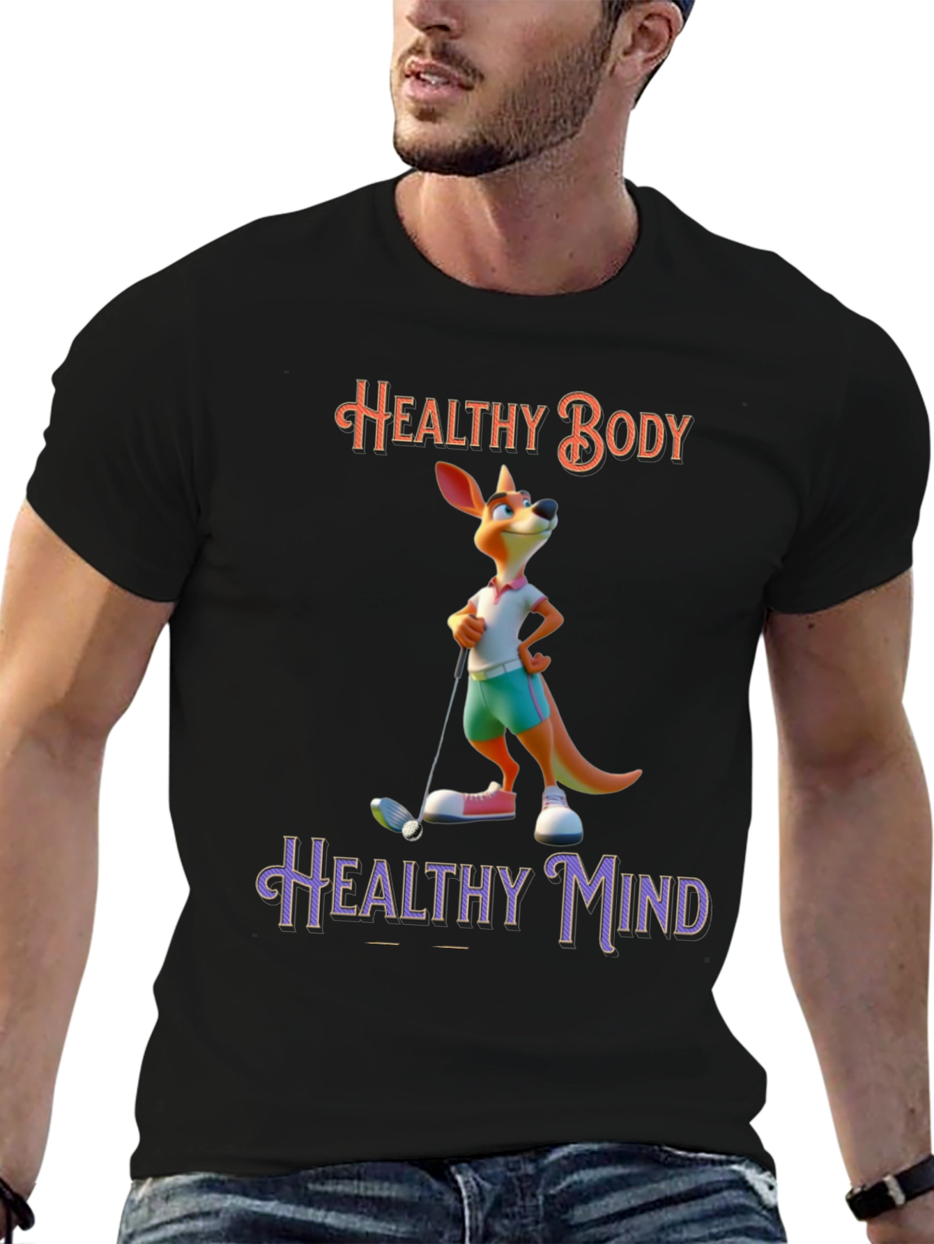 Healthy Body Healthy Mind Kangaroo T-Shirt