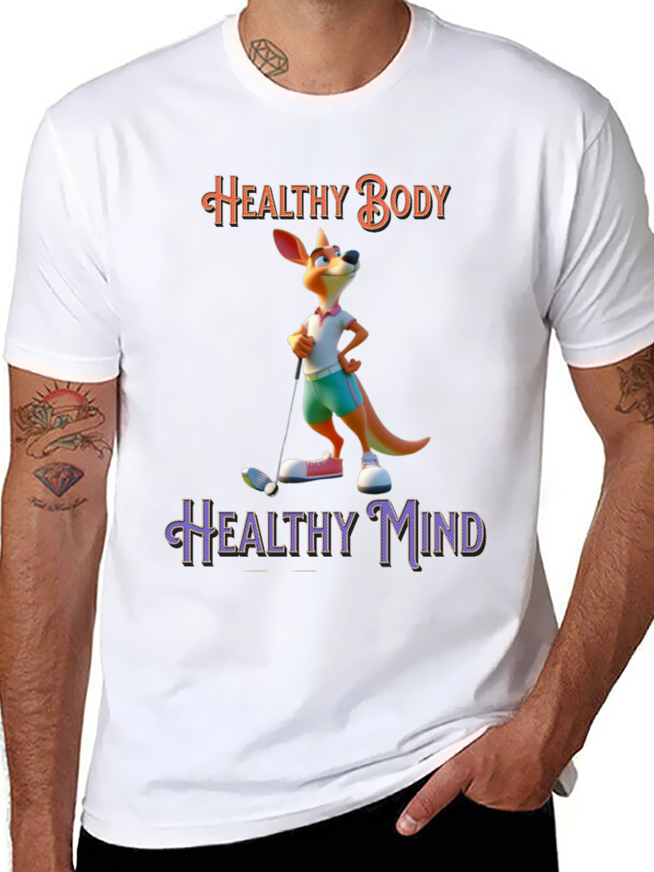 Healthy Body Healthy Mind Kangaroo T-Shirt