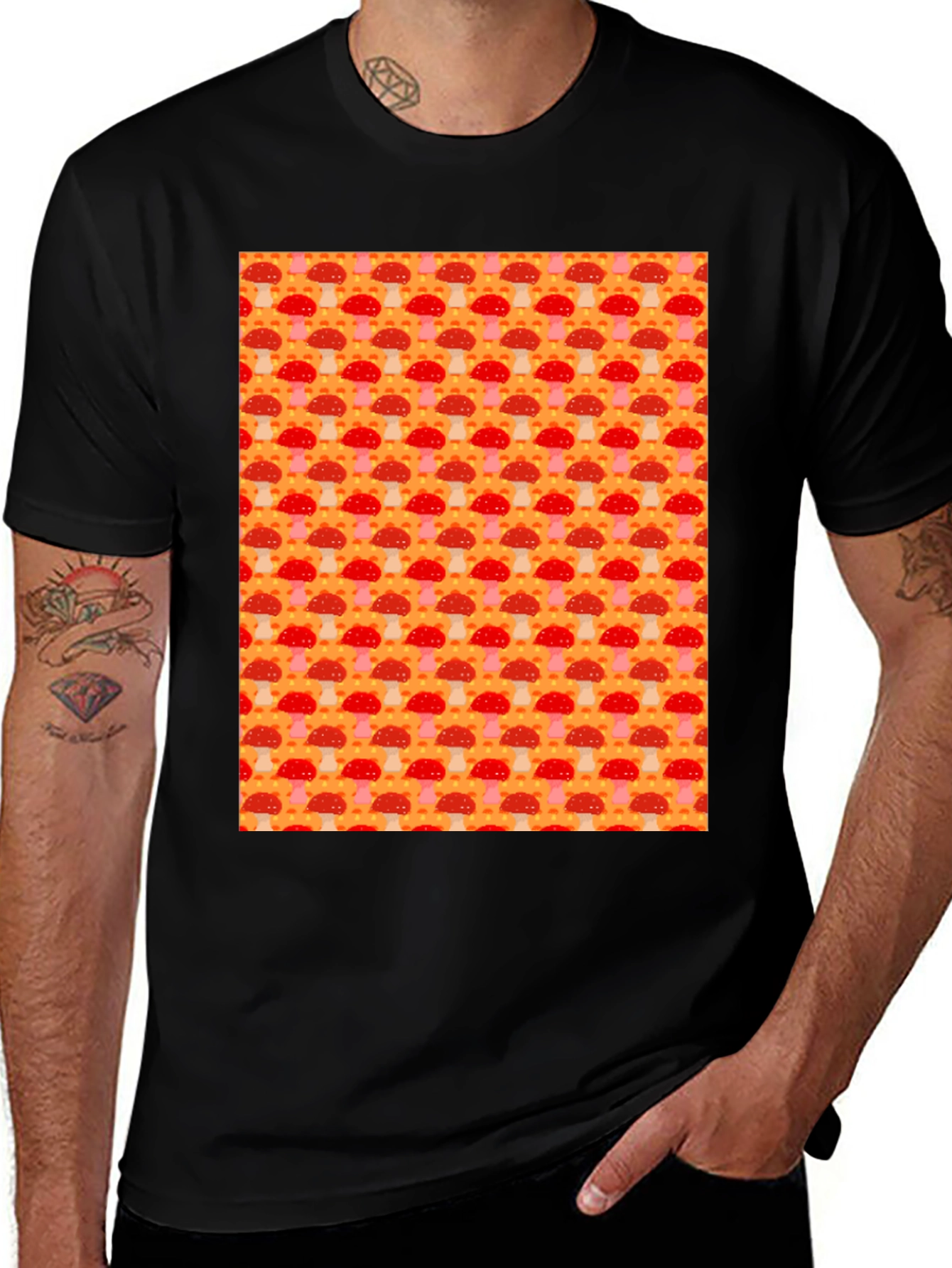 Mushroom Pattern Tee - Funky & Fun
