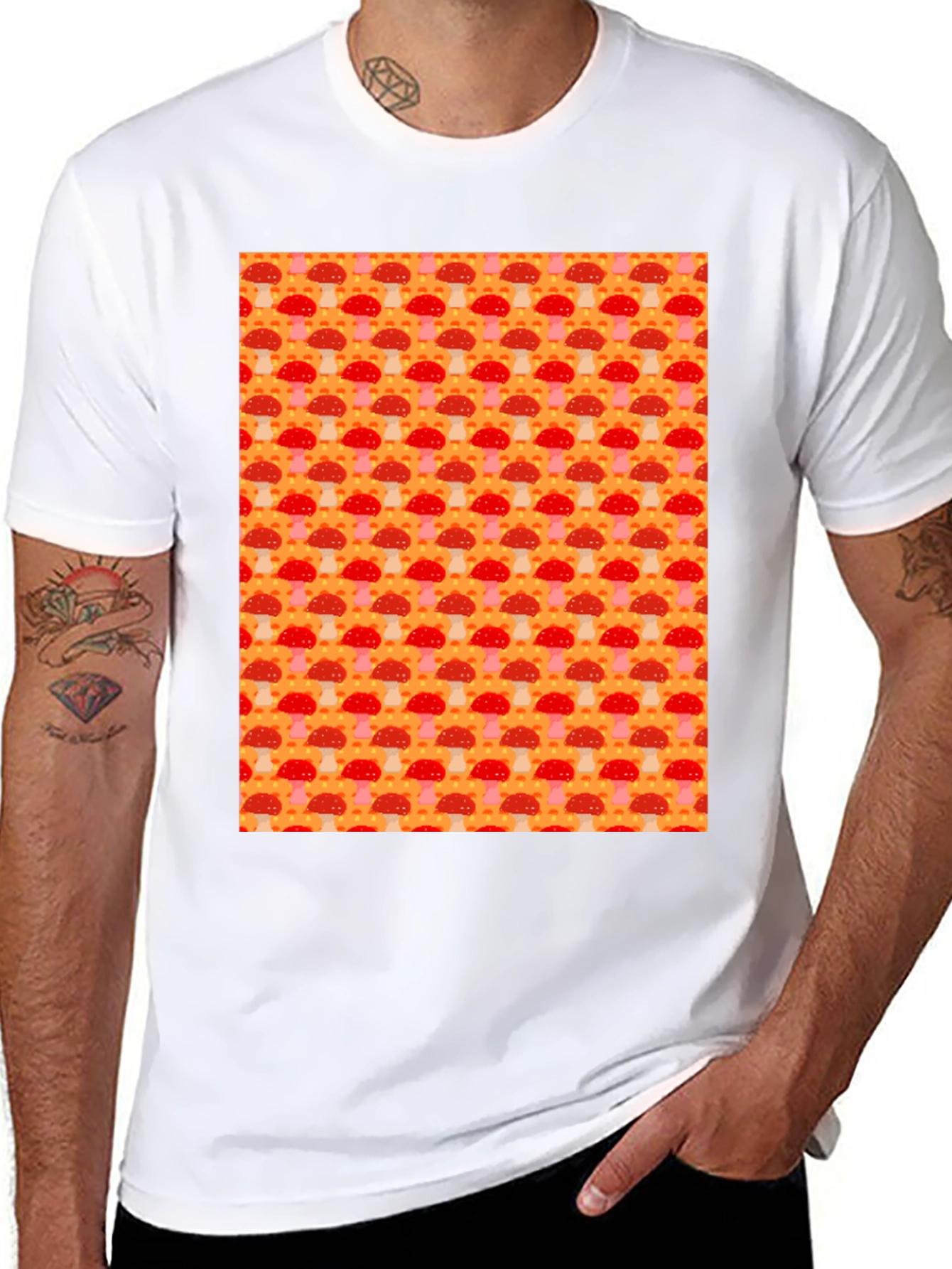 Mushroom Pattern Tee - Funky & Fun