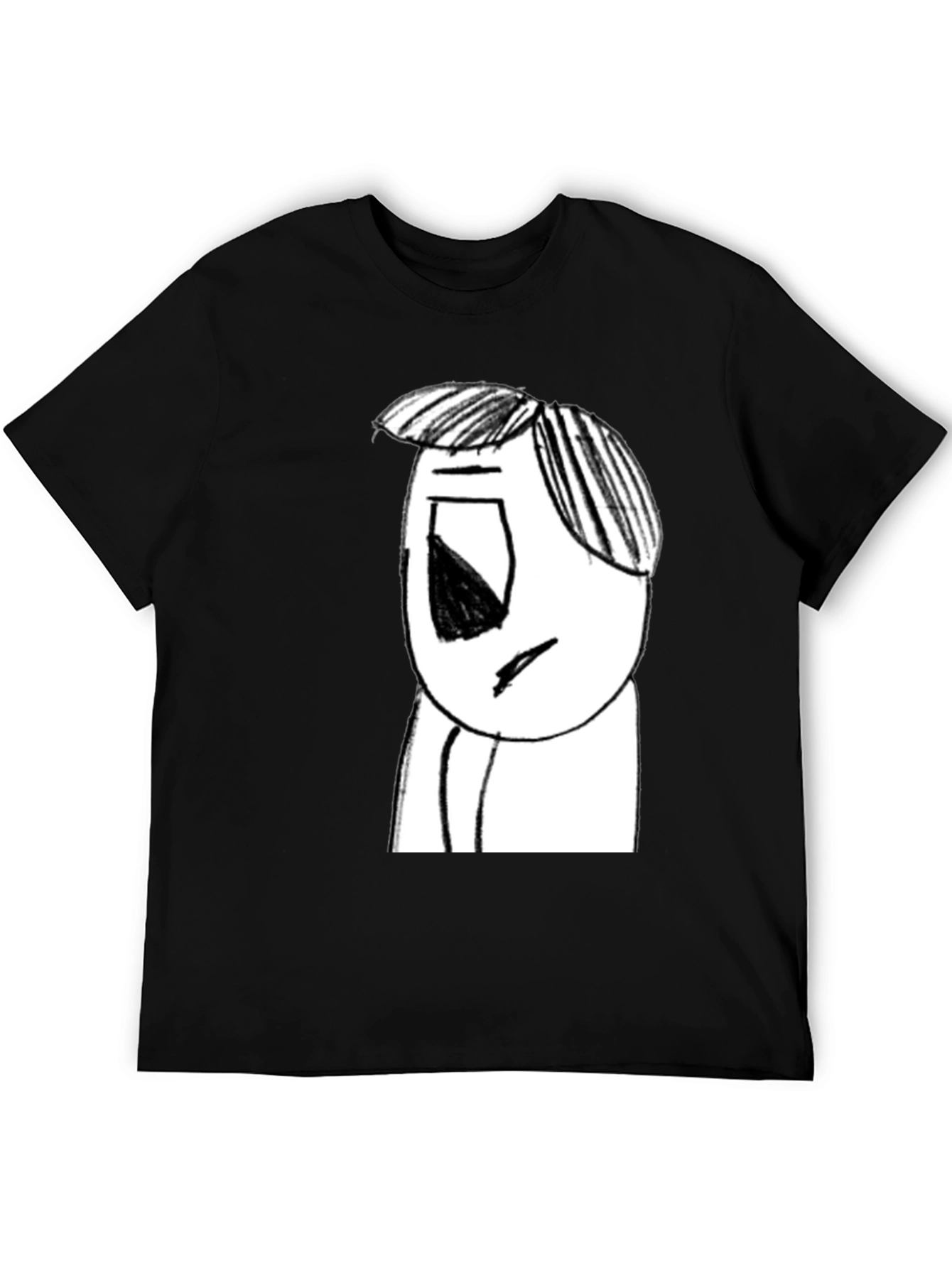 Cartoon Sketch Black T-Shirt