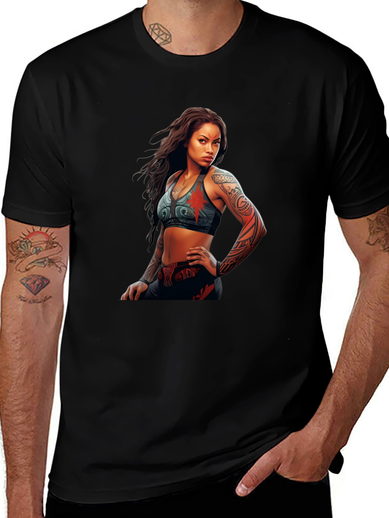 Graphic Tee: Tattooed Warrior Woman