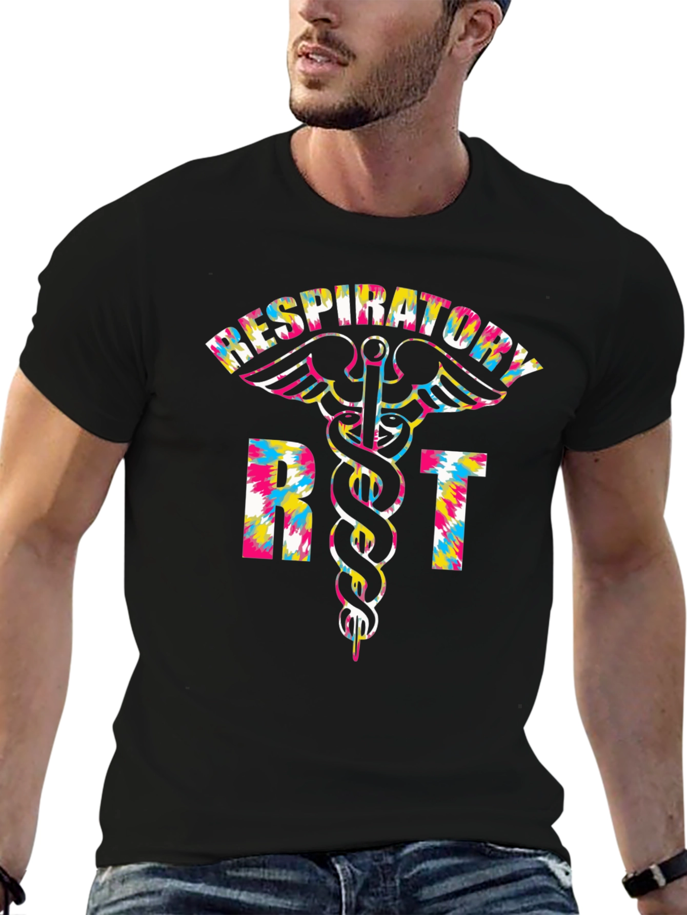 Respiratory Therapist RT Tie Dye Graphic T-Shirt