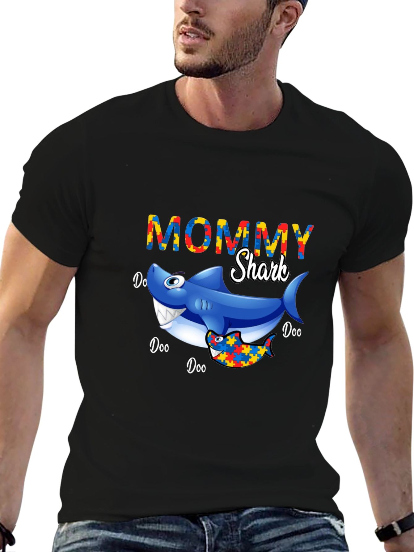 Mommy Shark Autism Awareness T-Shirt