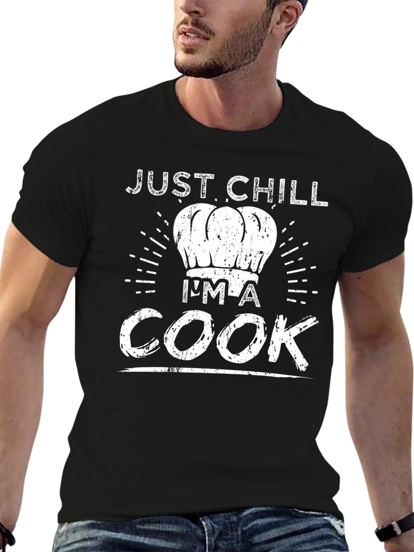 Just Chill Im A Cook Black T-Shirt