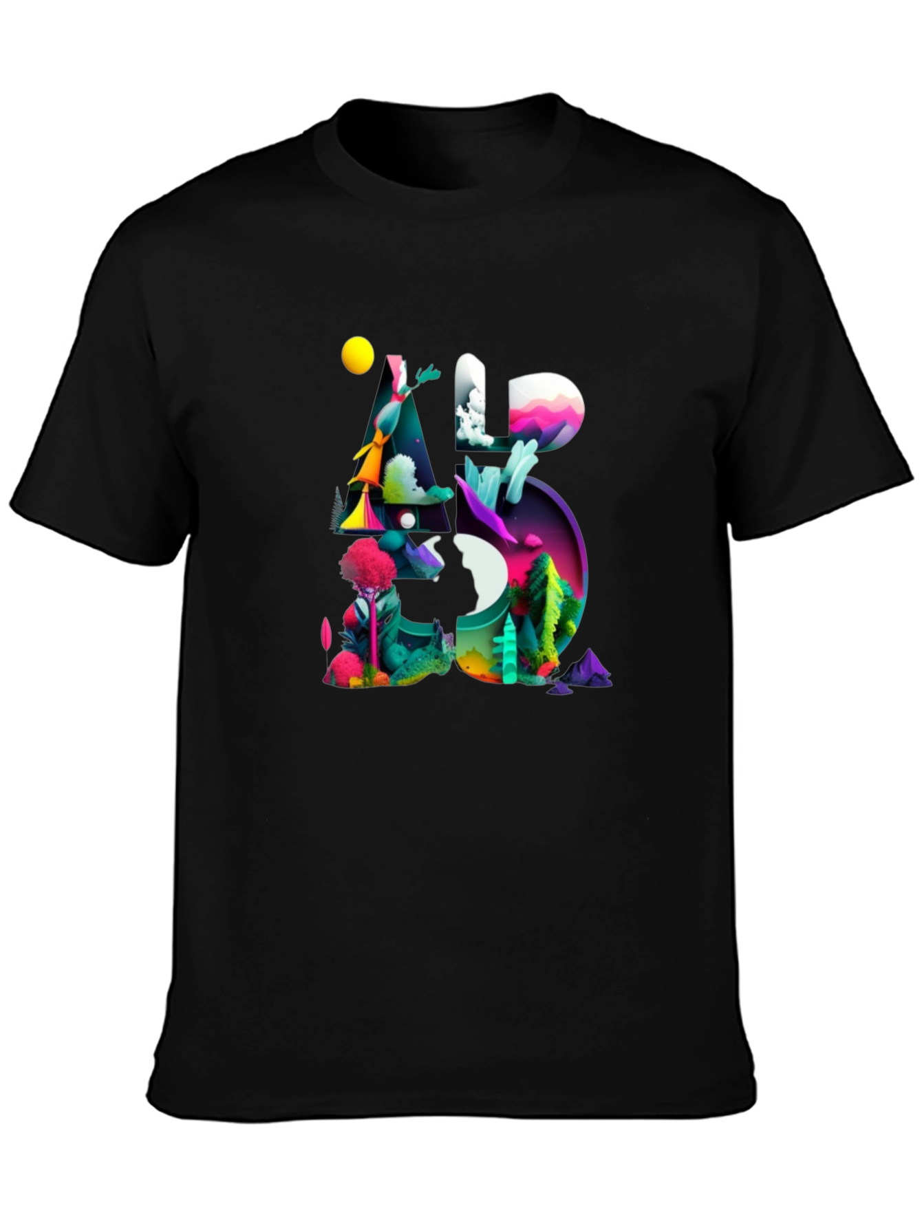 Abstract Art Graphic Tee - Black Unisex T-Shirt