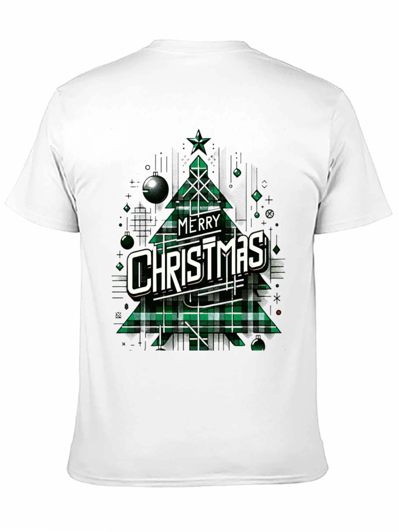 Merry Christmas Plaid Tree Graphic Tee