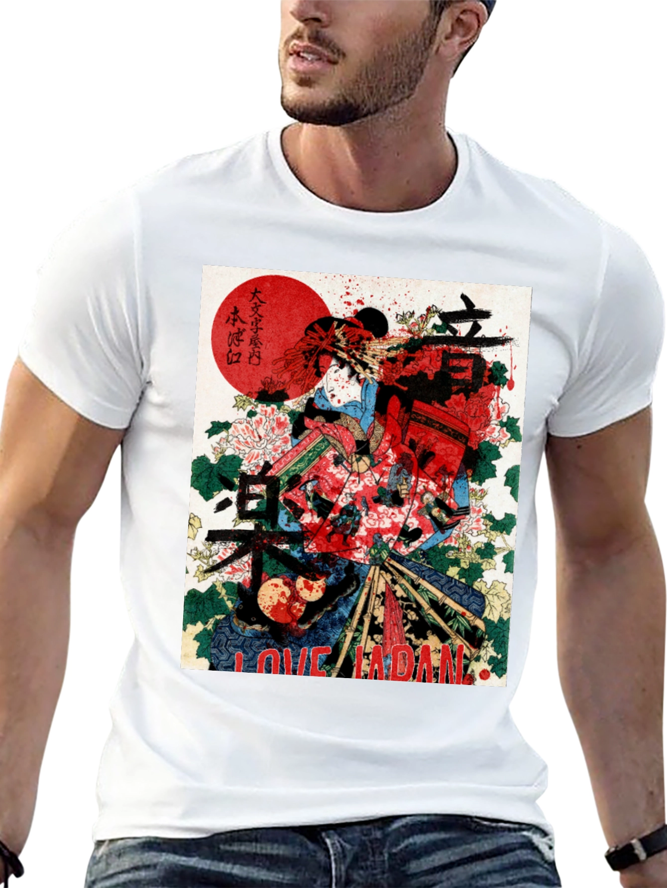 Japanese Art Print T-Shirt - Love Japan Tee