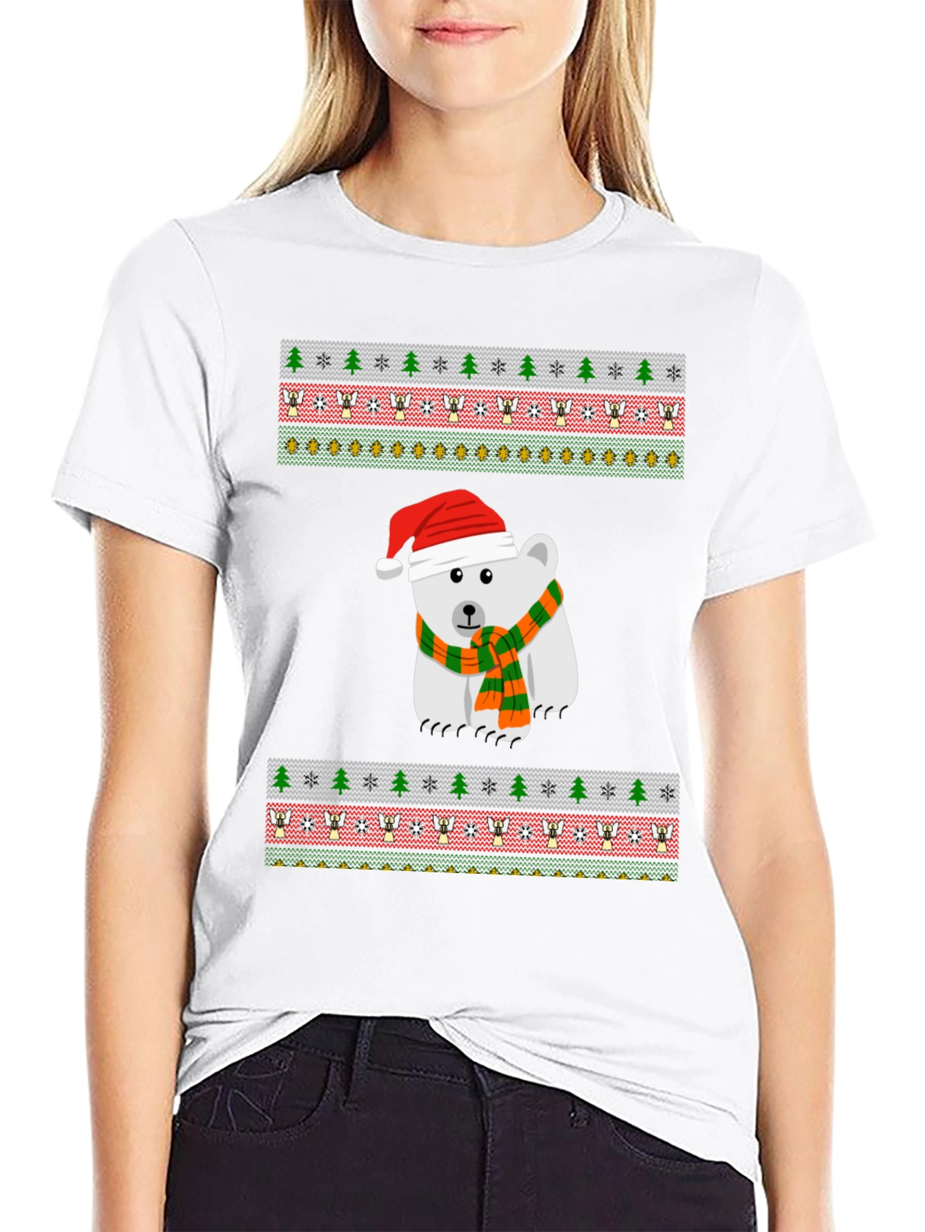 Festive Polar Bear Christmas T-Shirt